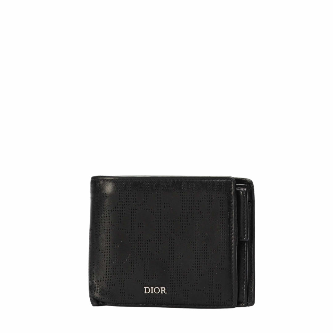 Dior Black Oblique Galaxy Leather Wallet