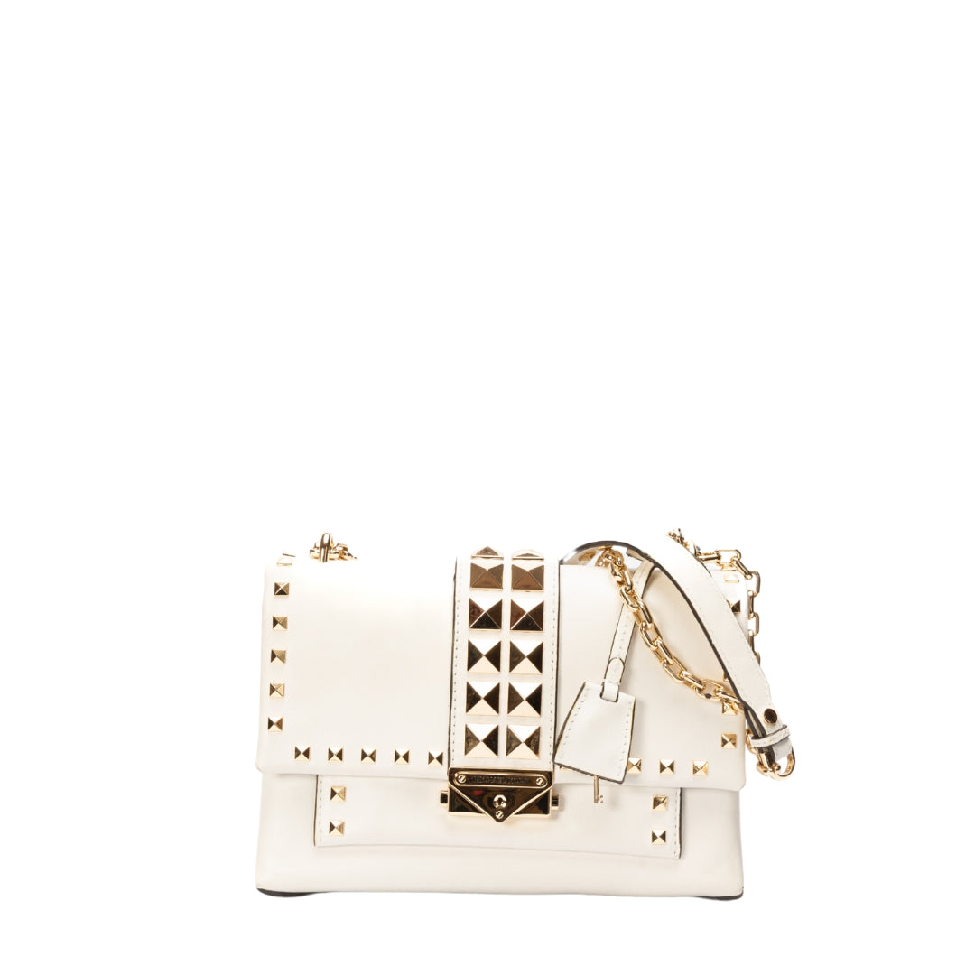 Michael Kors Optic White Cece Medium Shoulder Bag