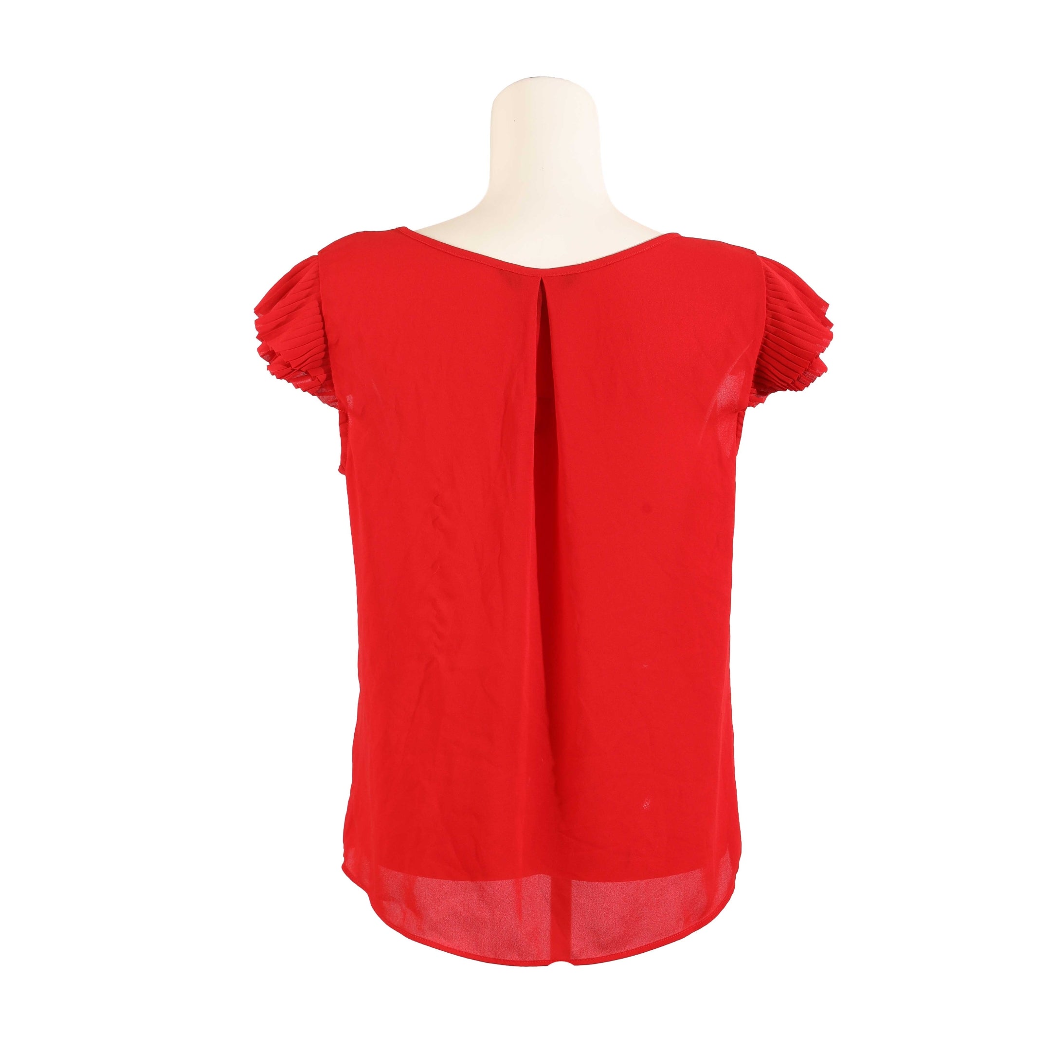 Banana Republic Red Ruffled Sleeve Top