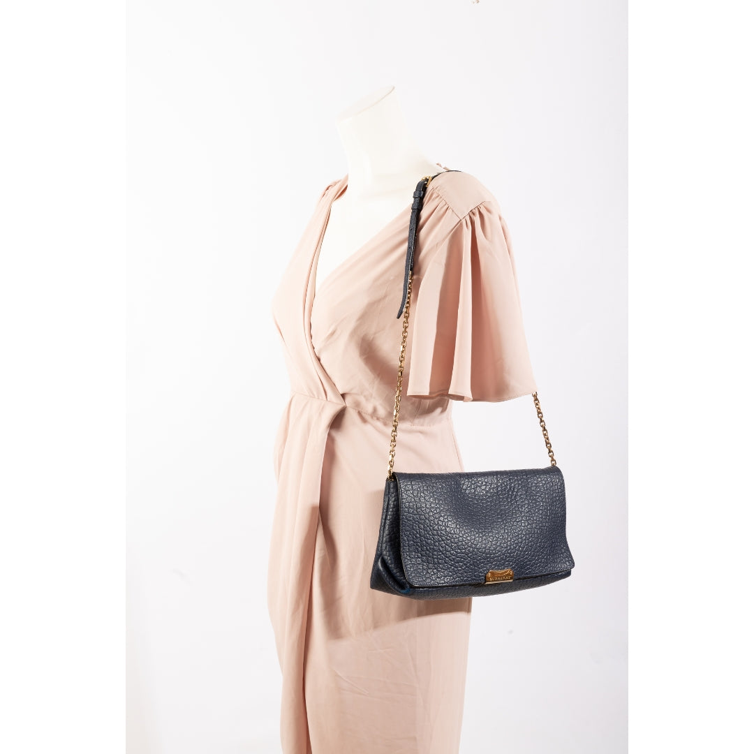 Burberry Blue Mildenhall Flap Shoulder Bag