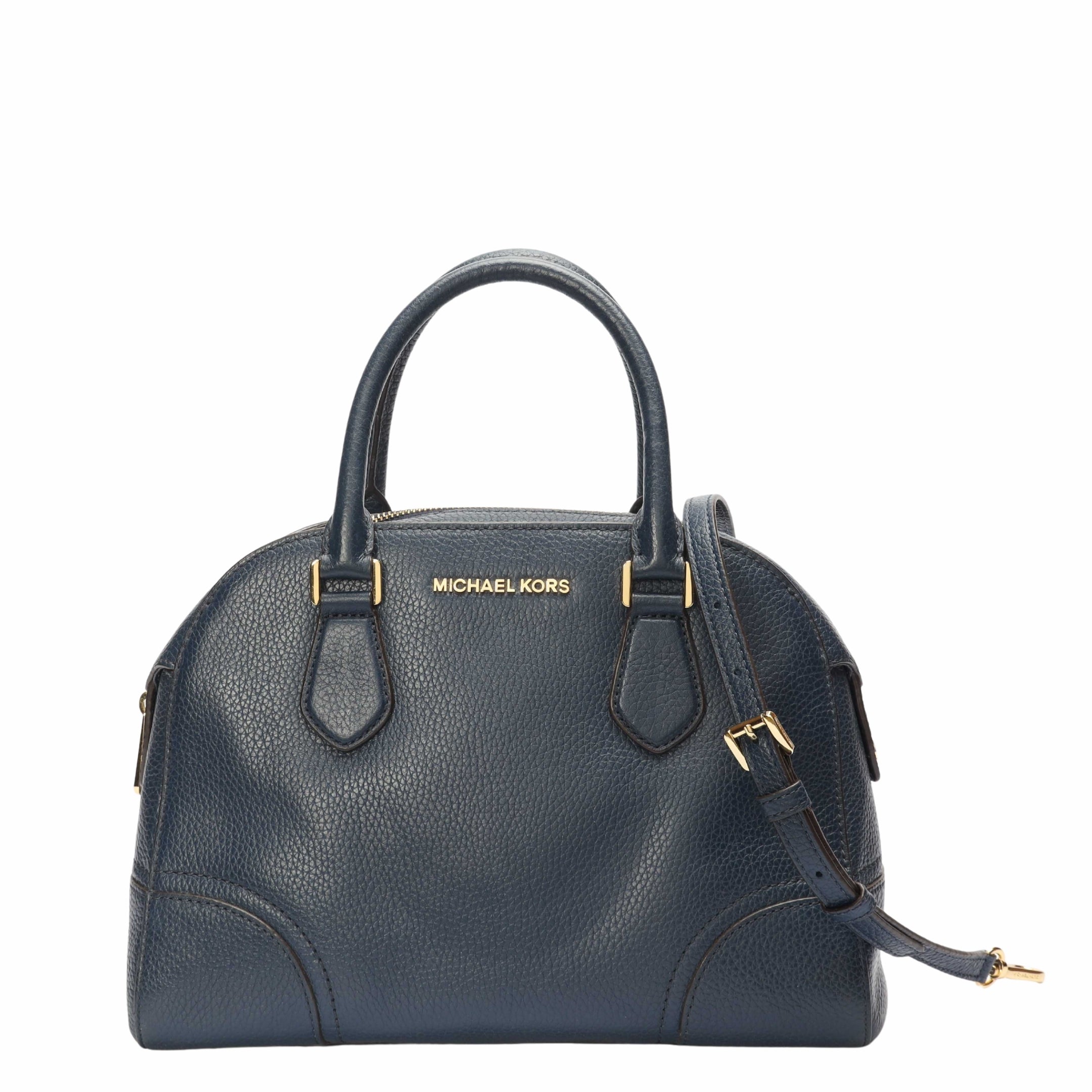 Michael Kors Navy Hattie Bowling Satchel