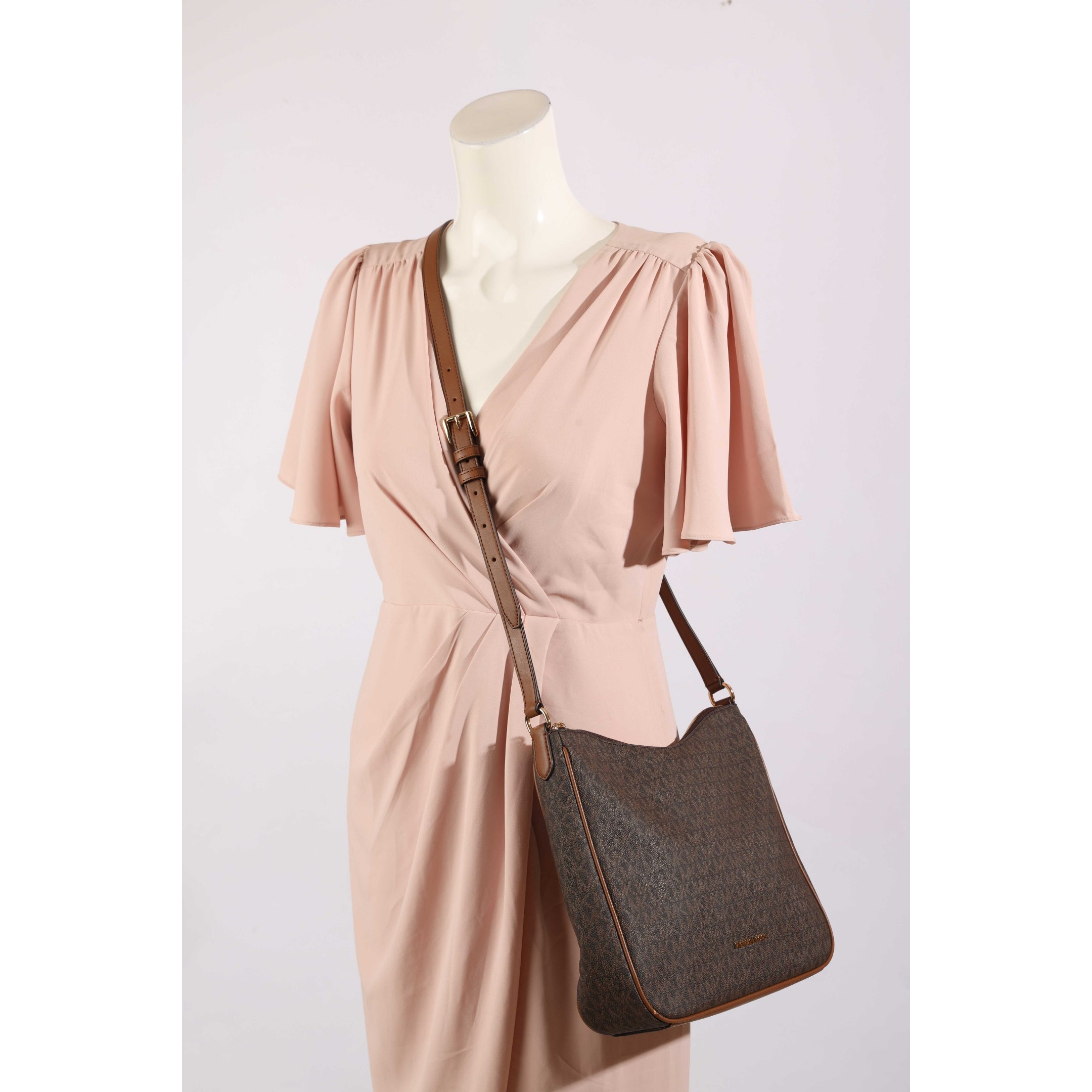 Michael Kors Kensington Brown Logo Cross Body Bag