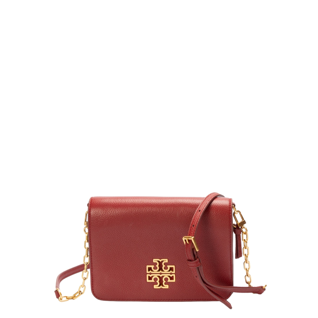 Tory Burch Britten Red Flap Crossbody Bag