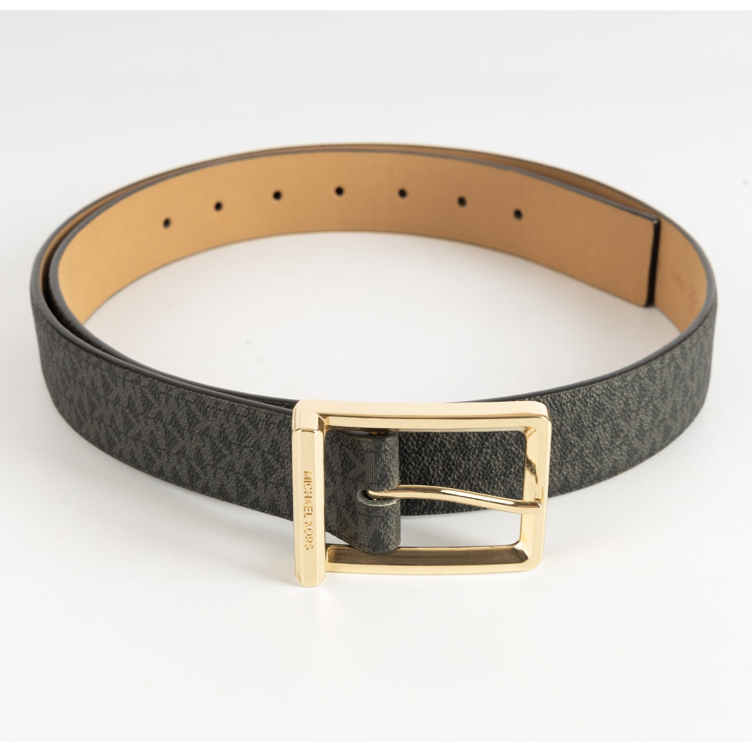 Michael Kors MK Logo Monogram Leather Belt