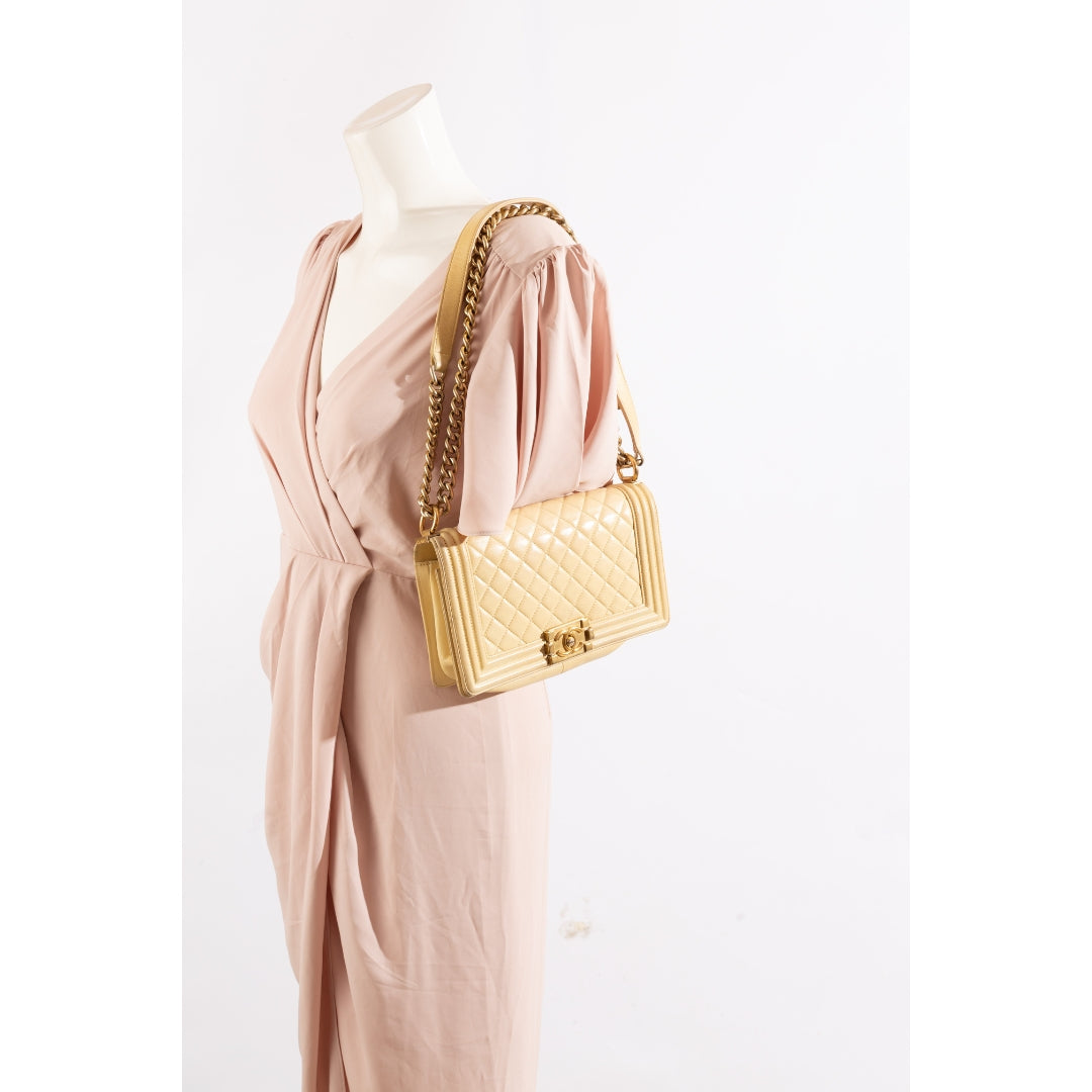 Chanel Medium Lambskin Boy Flap Crossbody Bag