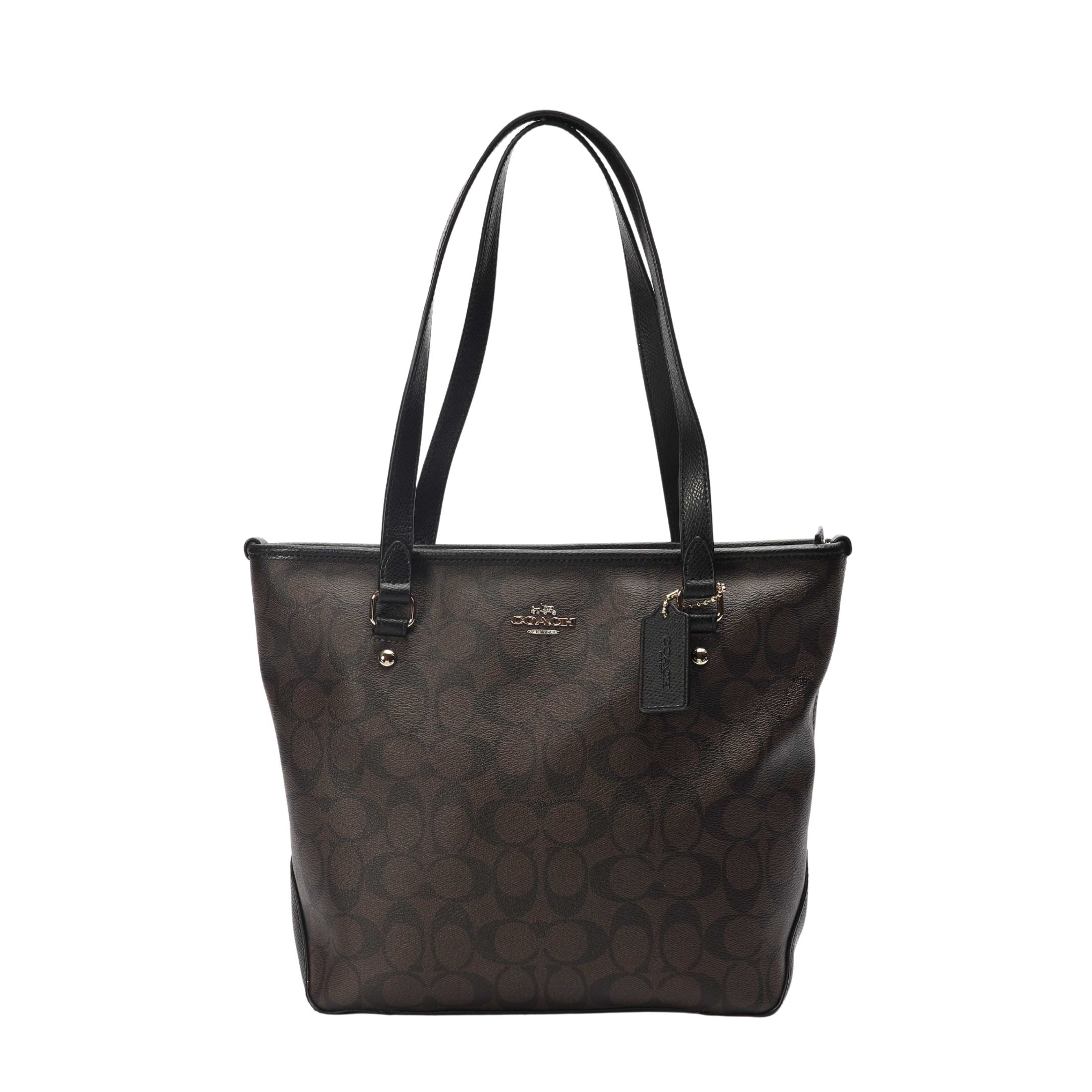 Coach Brown Signature Coated Tote