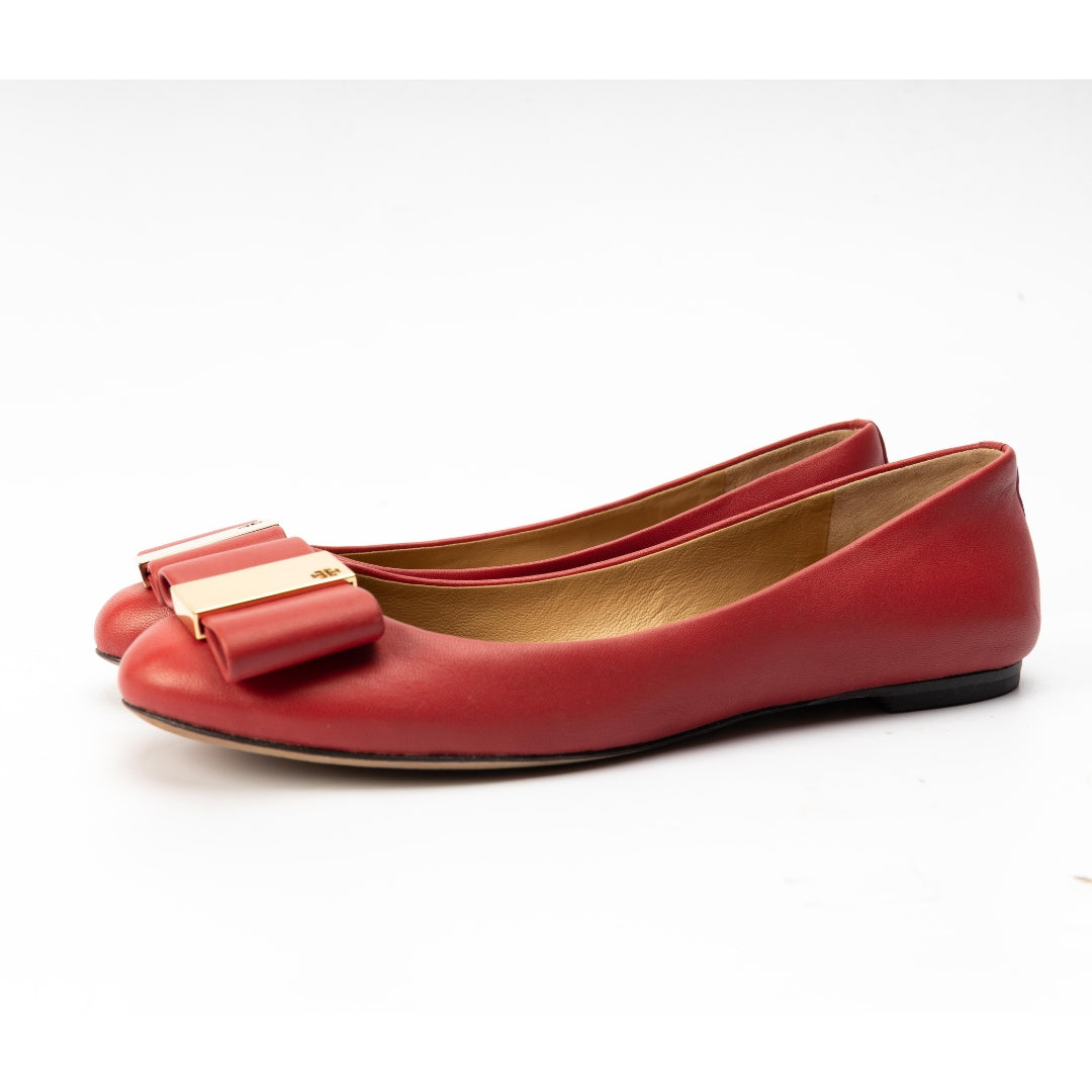 Tory Burch Red Chase Ballet Flats