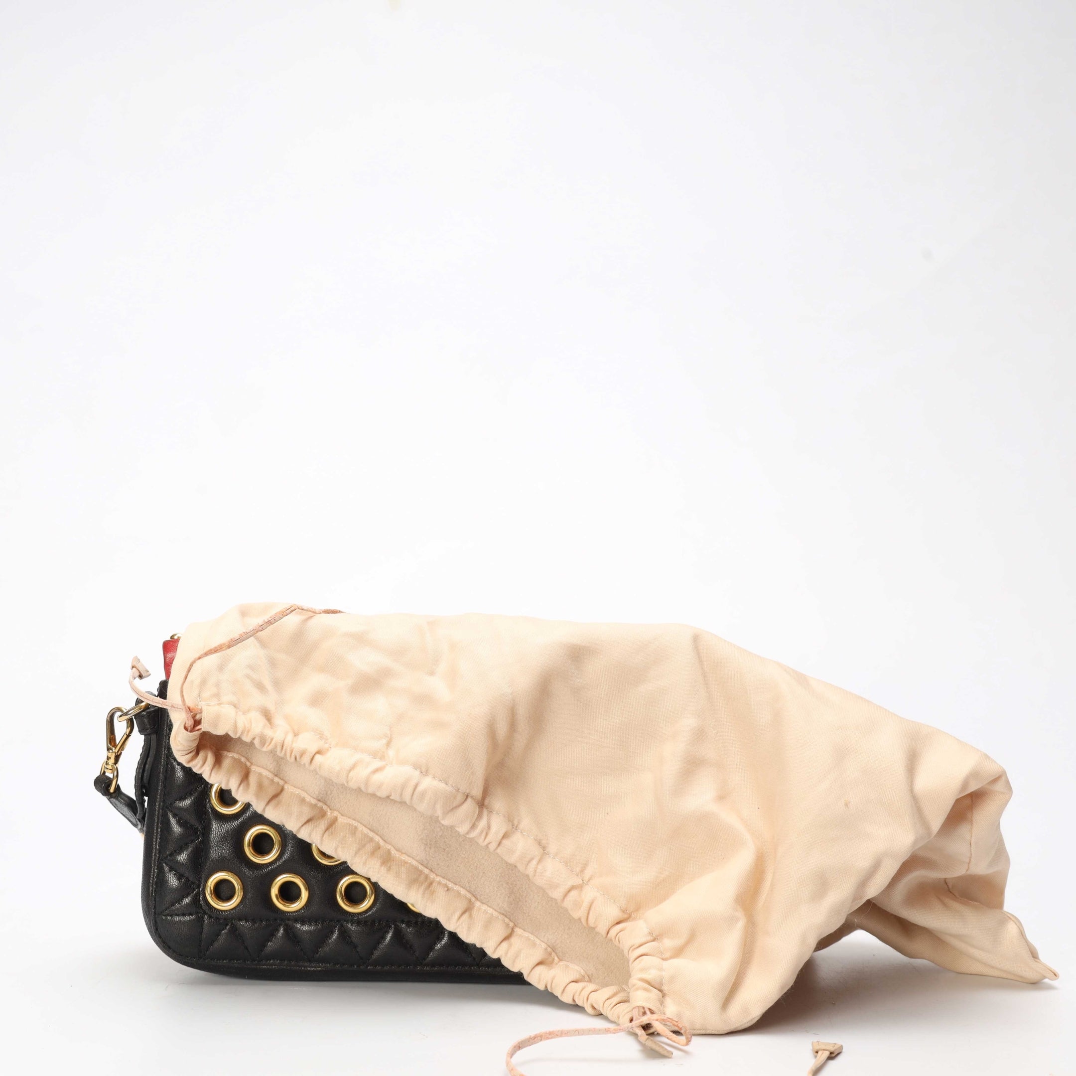 Miu Miu Black Grommet Wristlet