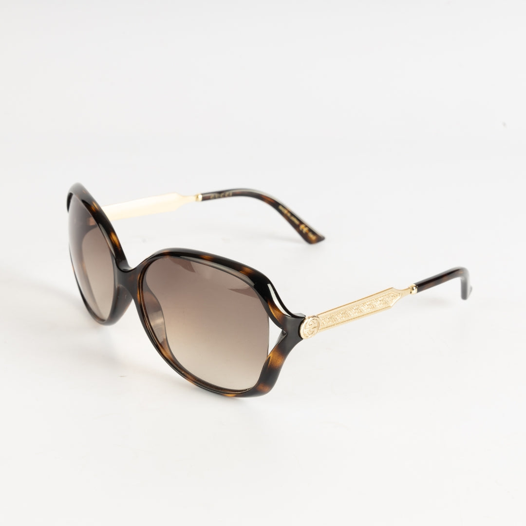 Gucci Tortoise Oversize Round Sunglasses