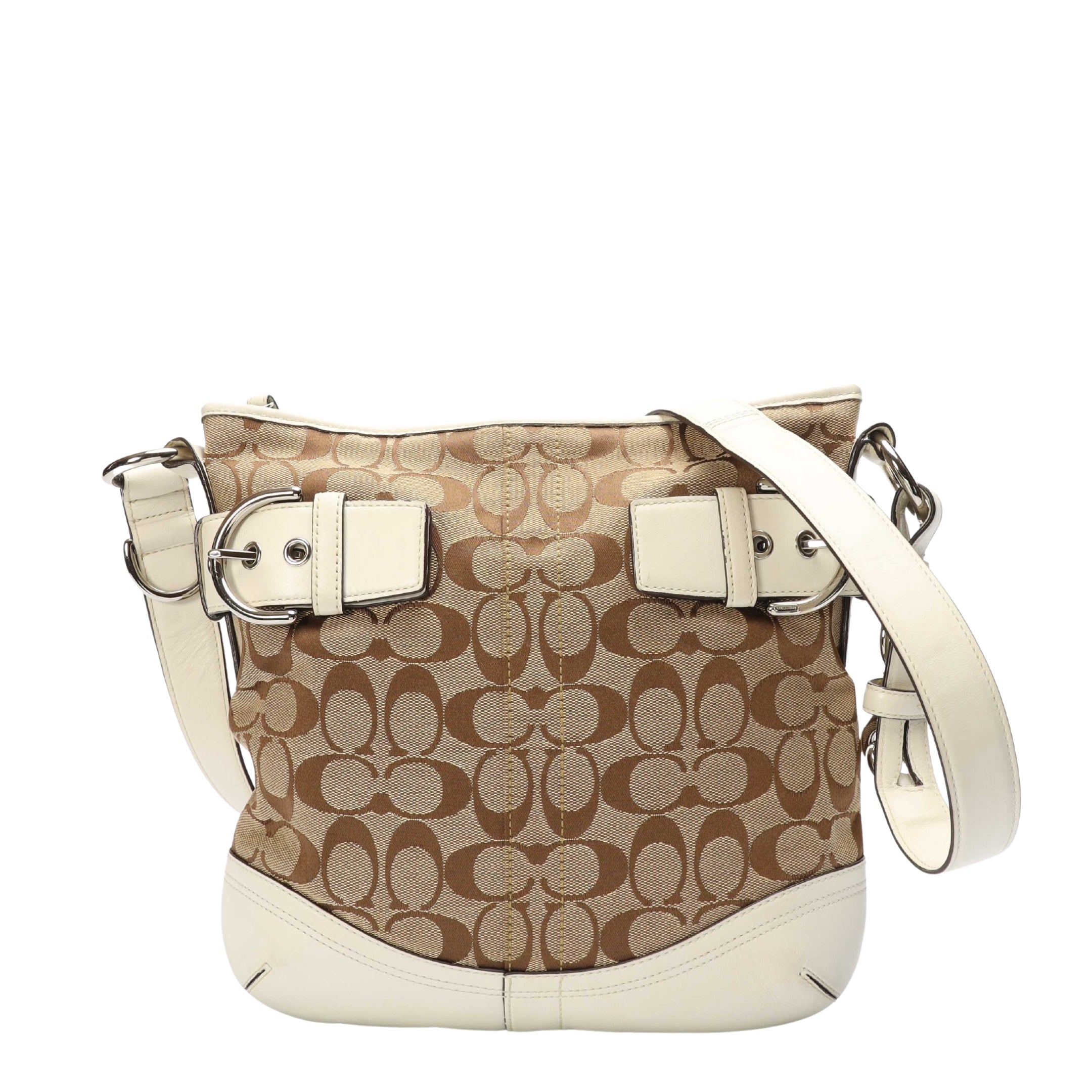 Coach Beige Signature Canvas Crossbody Bag