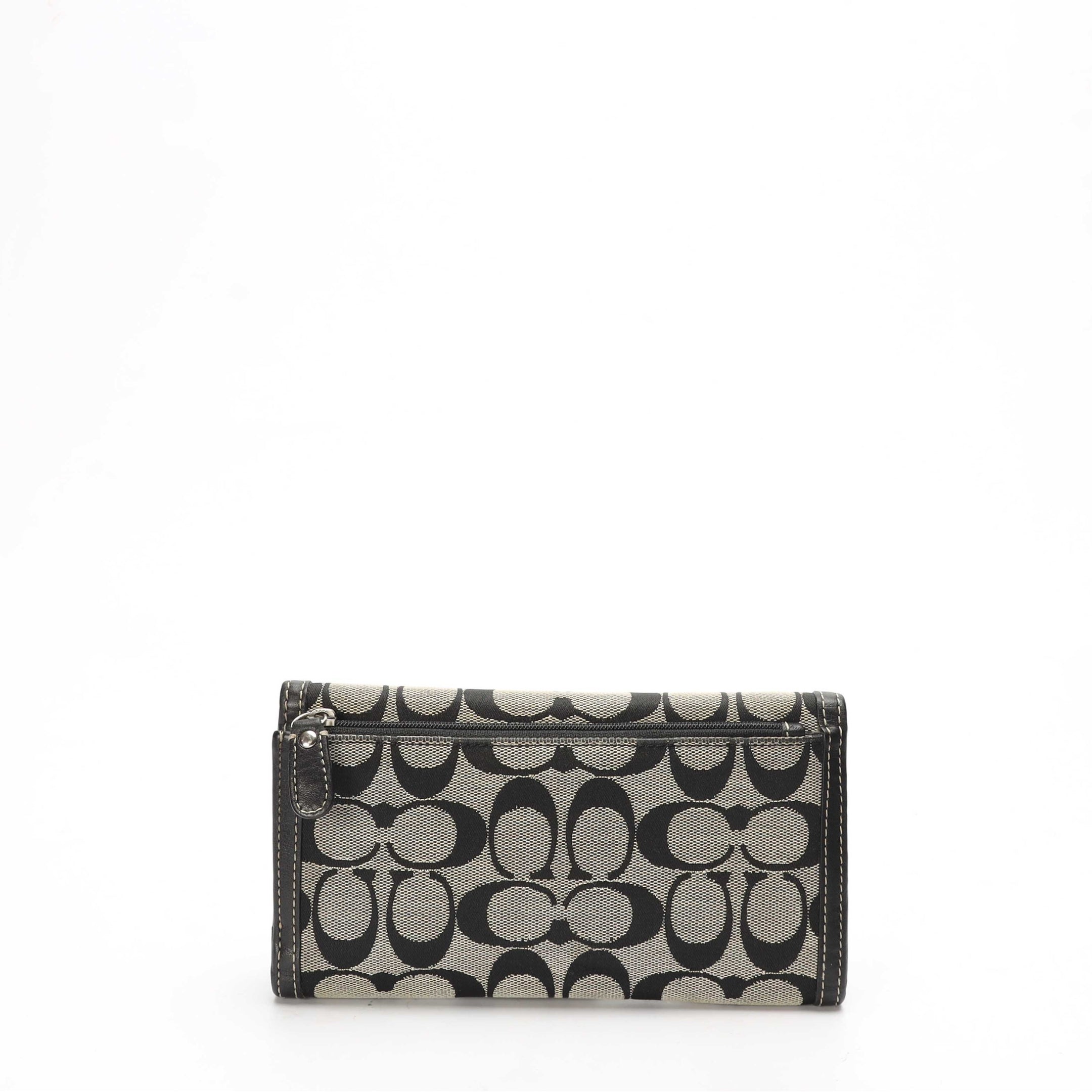 Coach Black Signature Jacquard Logo Wallet