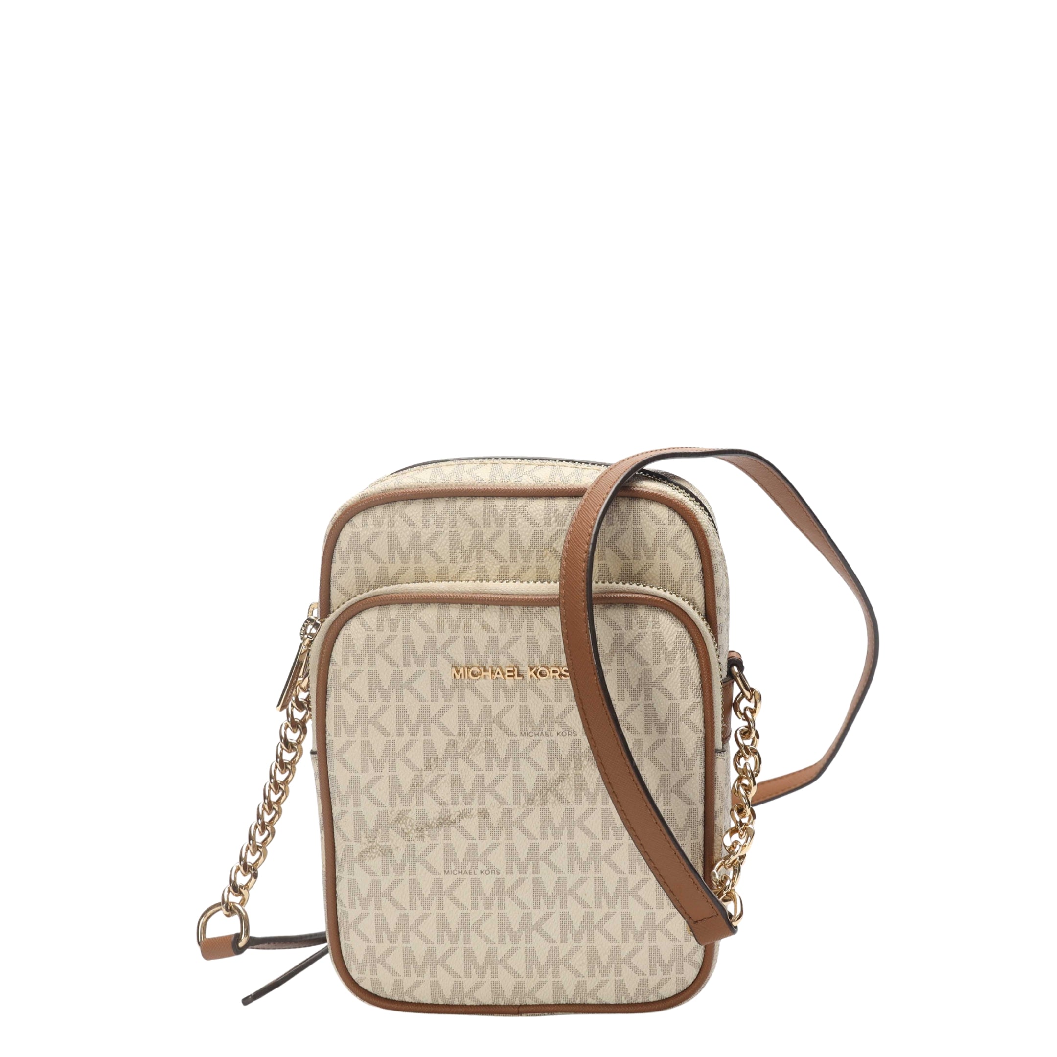 Michael Kors Vanilla Jet Set Travel Logo Crossbody Bag