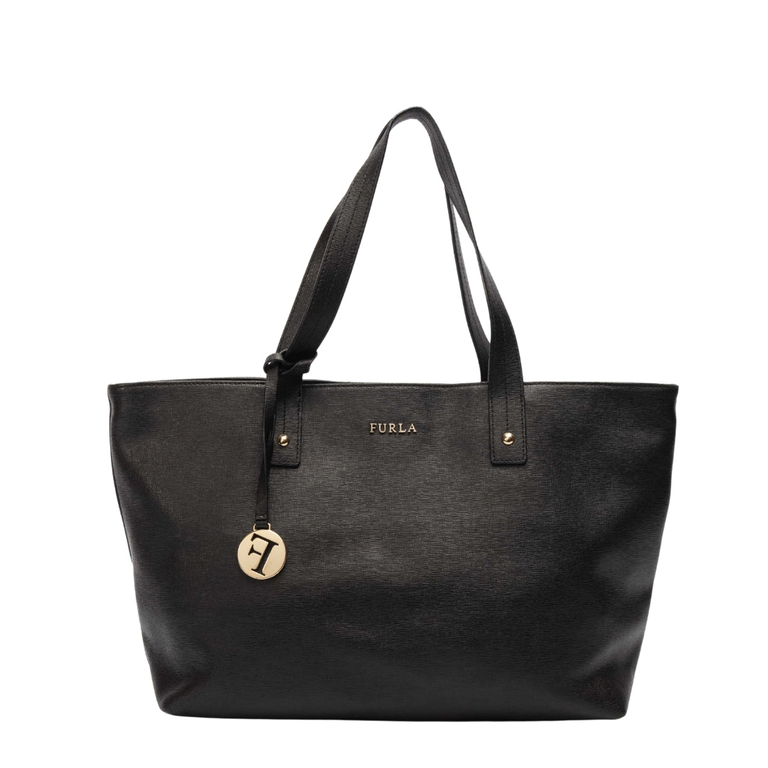 Furla Black Saffiano Leather Linda Tote