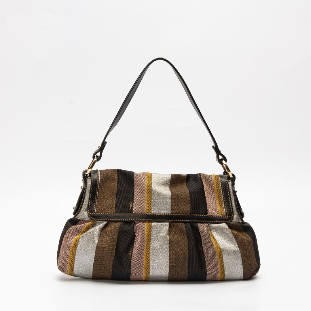 Fendi Multicolor Canvas Pequin Chef Shoulder Bag