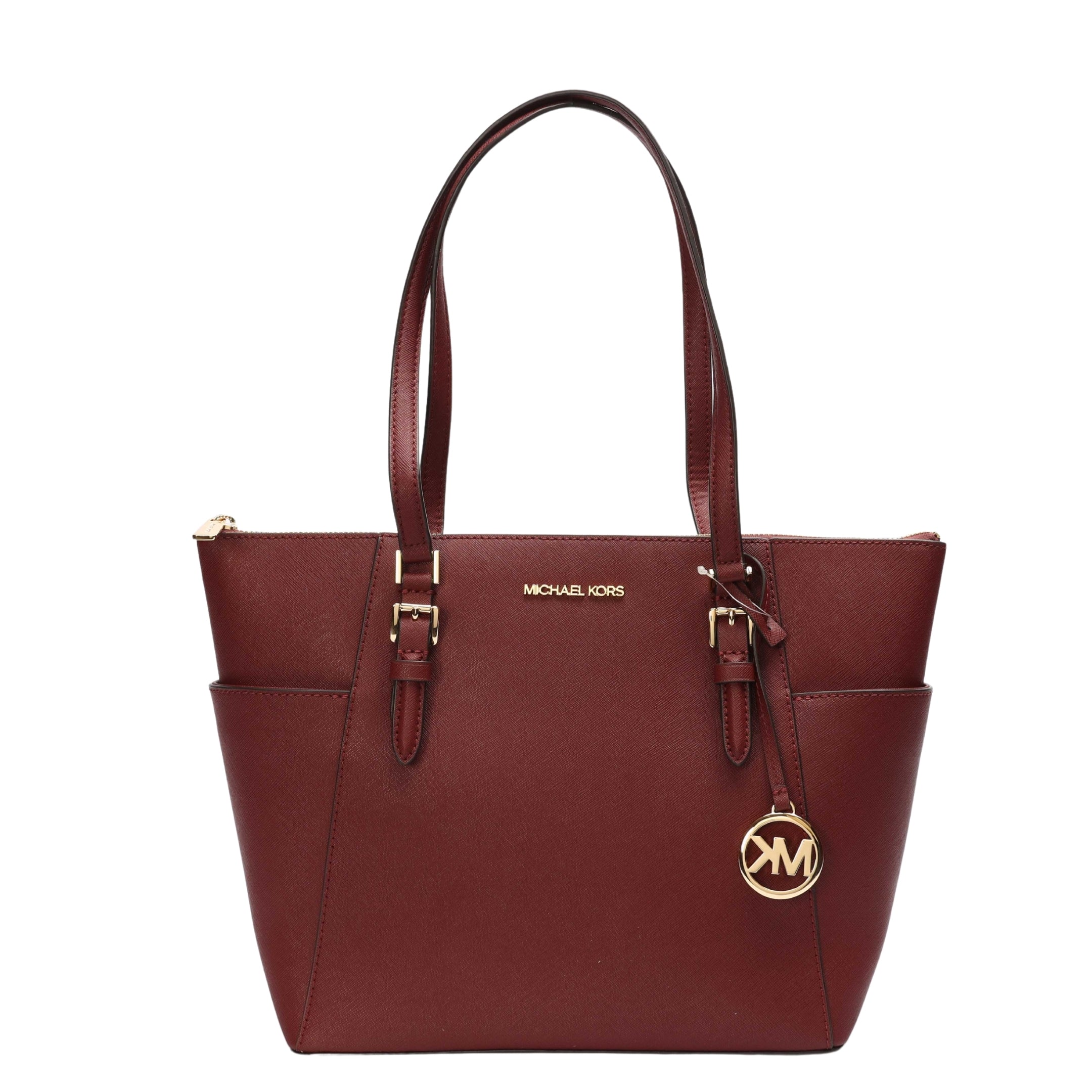 Michael Kors Charlotte Maroon Top-Zip Tote