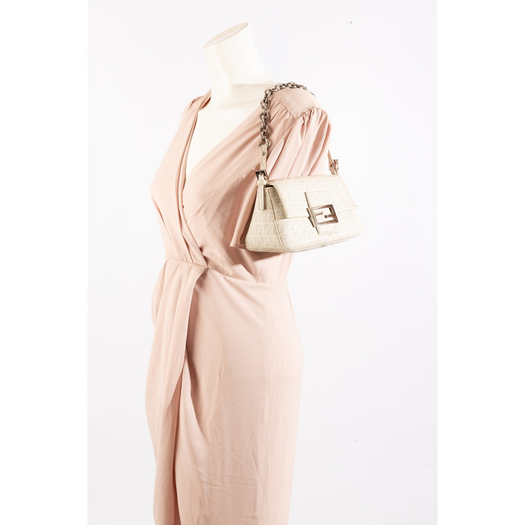 Fendi Off White Zucchino Mama Forever Shoulder Bag