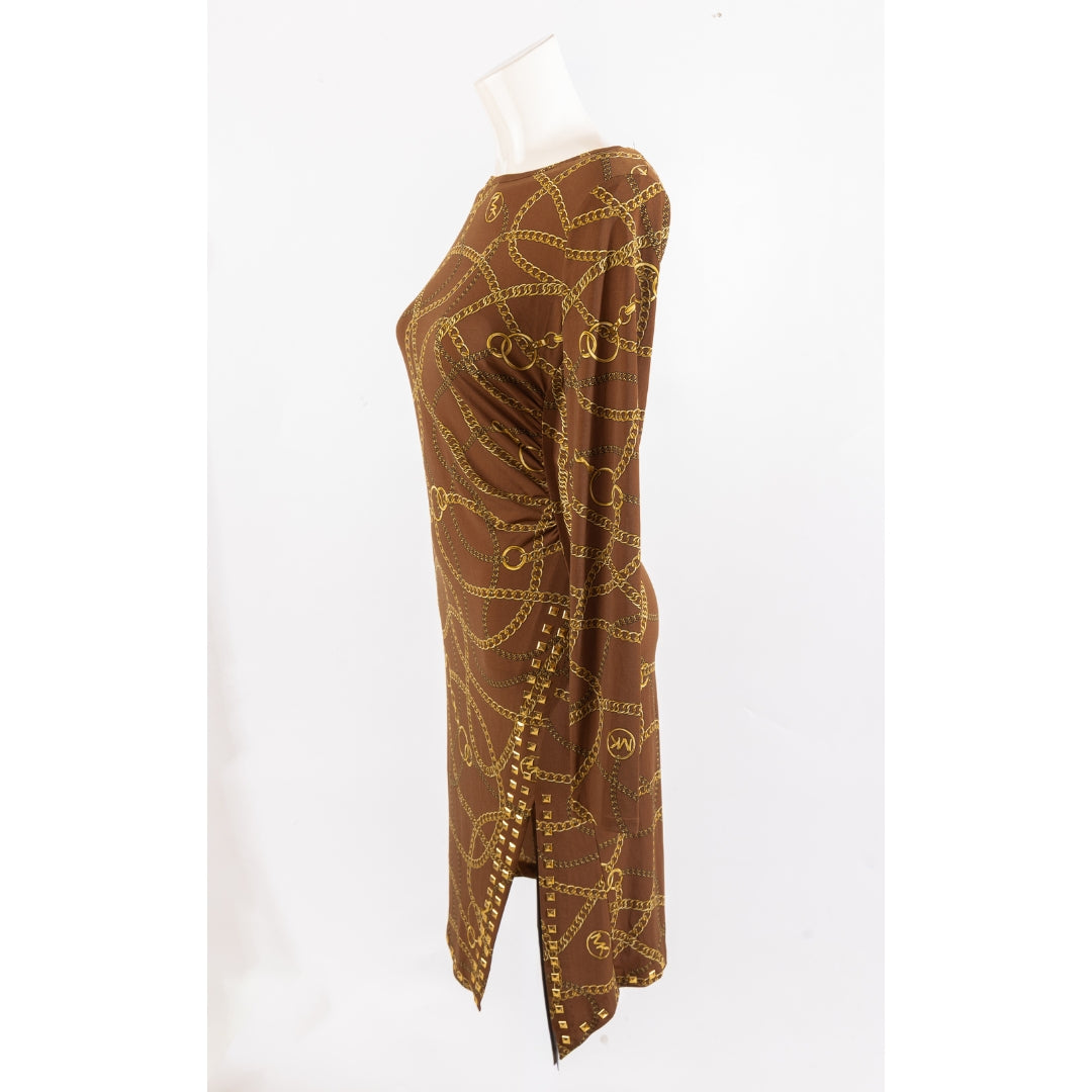 Michael Kors Brown Printed Mini Dress