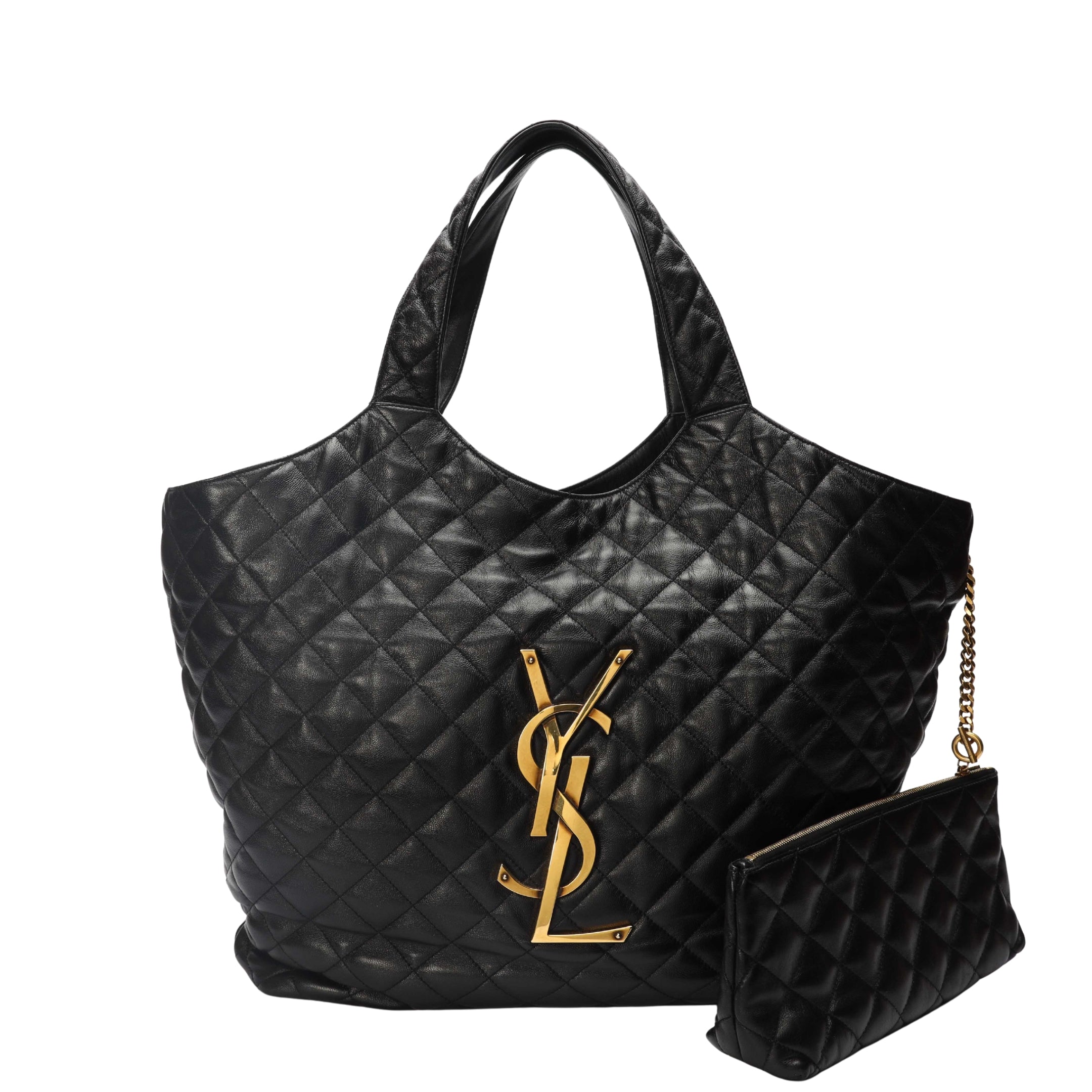 Saint Laurent Black Quilted Tote