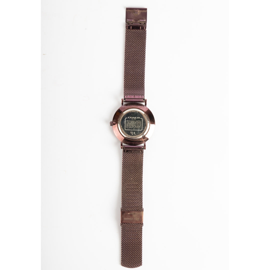 Coach Perry Purple Ion-Plated Mesh Watch