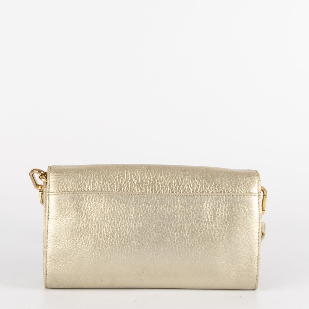 Tory Burch Metallic Perforated Logo Crossbody Bag