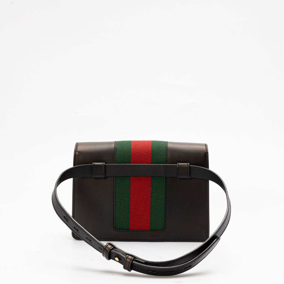 Gucci Black Web Sylvie Belt Bag