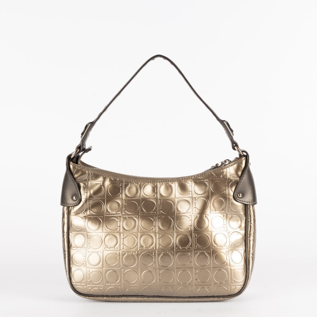 Salvatore Ferragamo Metallic Leather Shoulder Bag