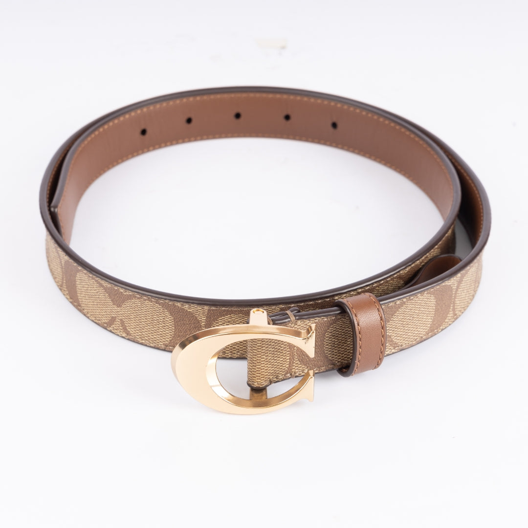 Coach Logo Signature Leather Belt