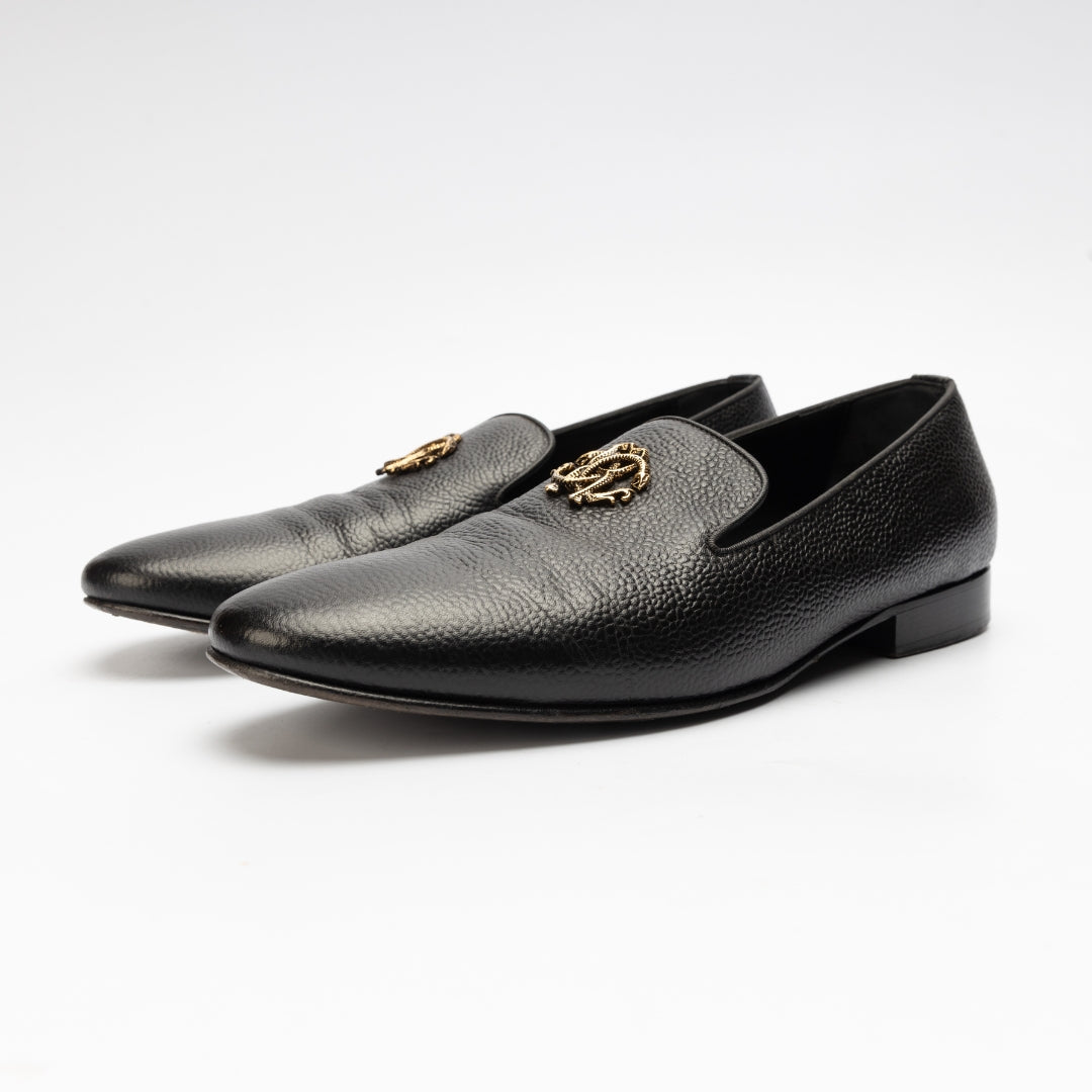 Roberto Cavalli Leather Loafers with Buckle