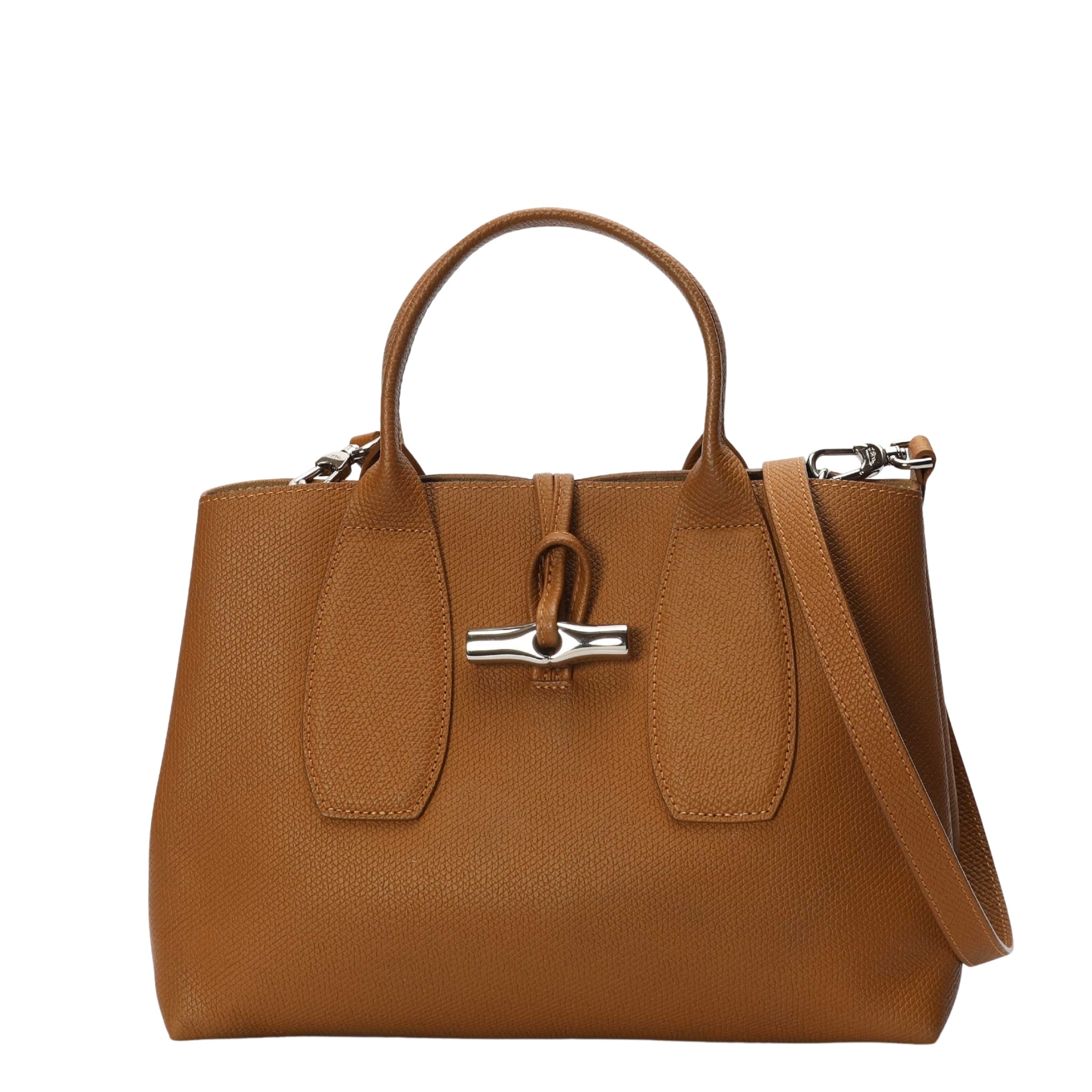 Longchamp Le Roseau Camel Large Satchel