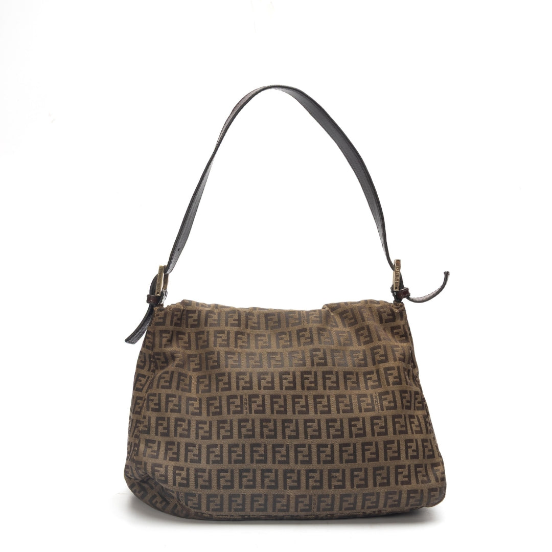 Fendi Brown Zucca Big Mamma Flap Baguette