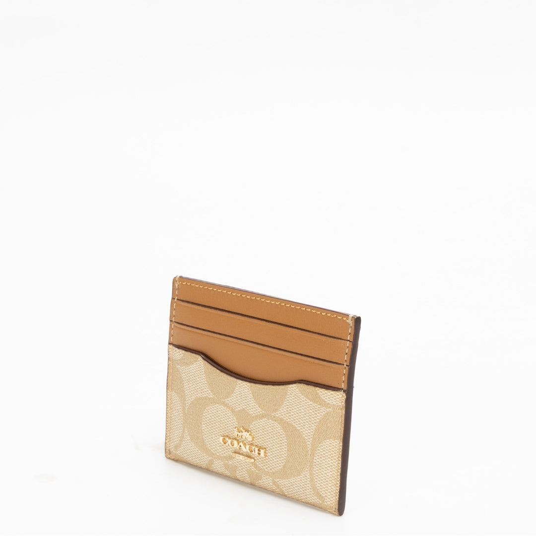 Coach Signature Canvas Slim ID Card Case