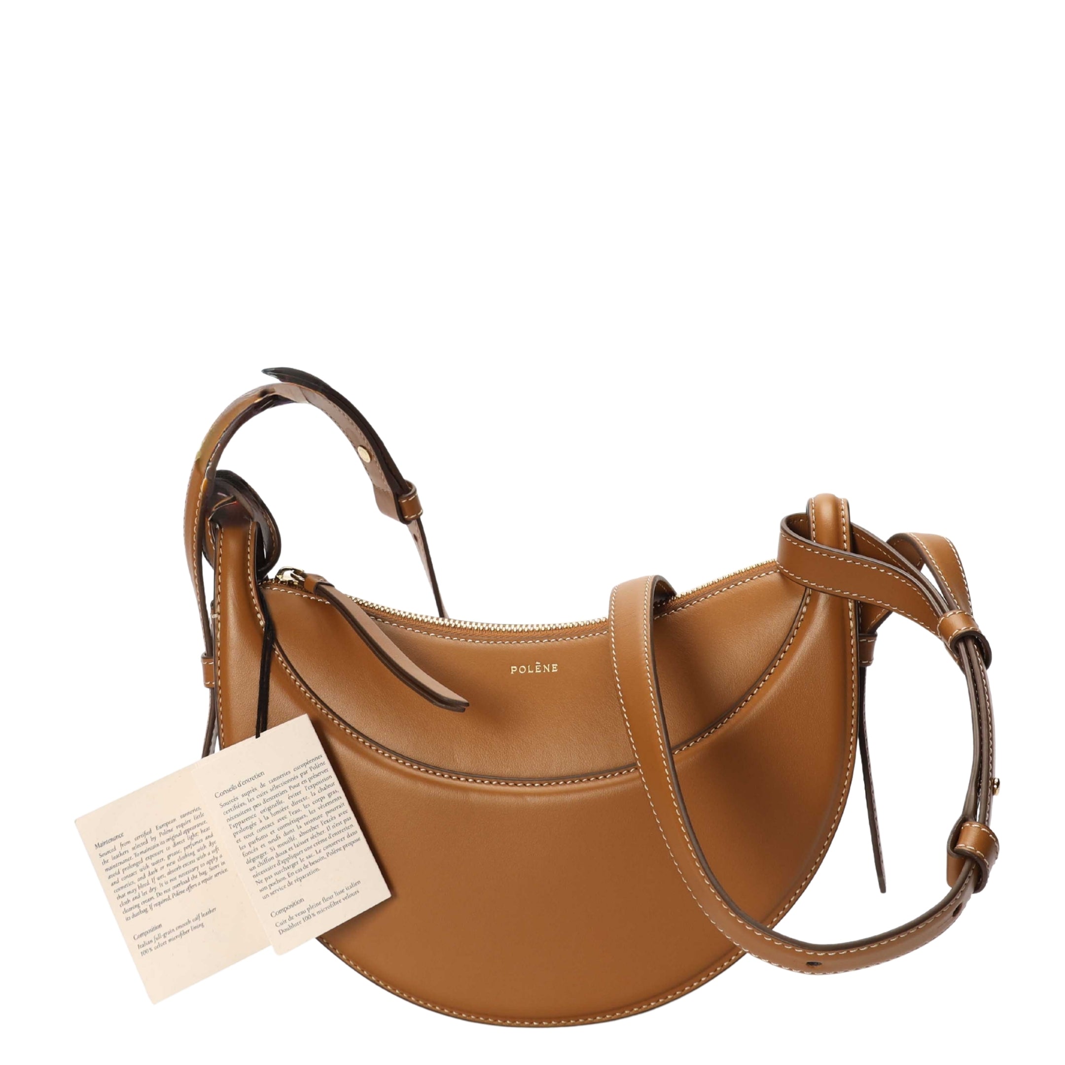 Polene Numero Dix Camel Crossbody Bag