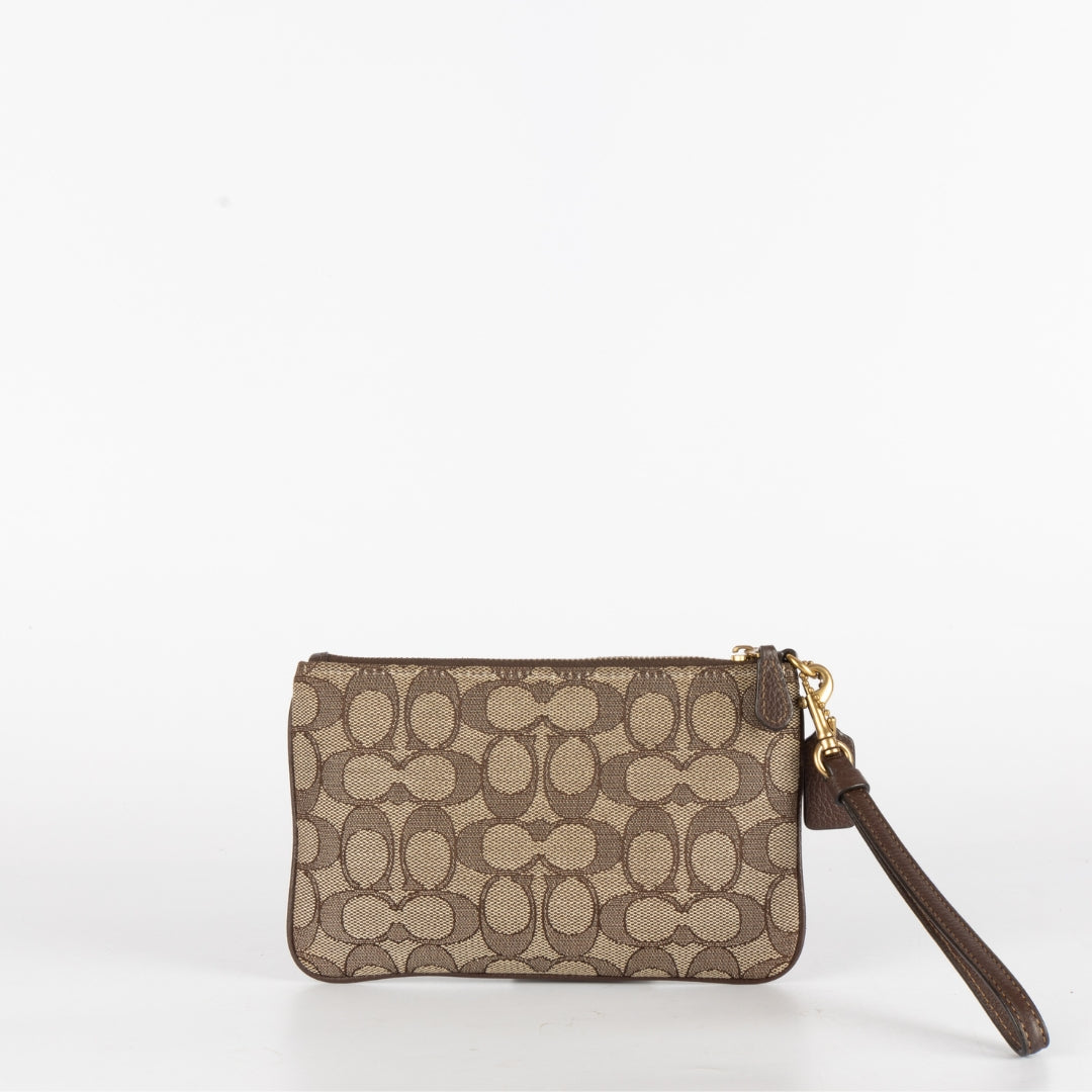 Coach Signature Canvas Zip Wristlet