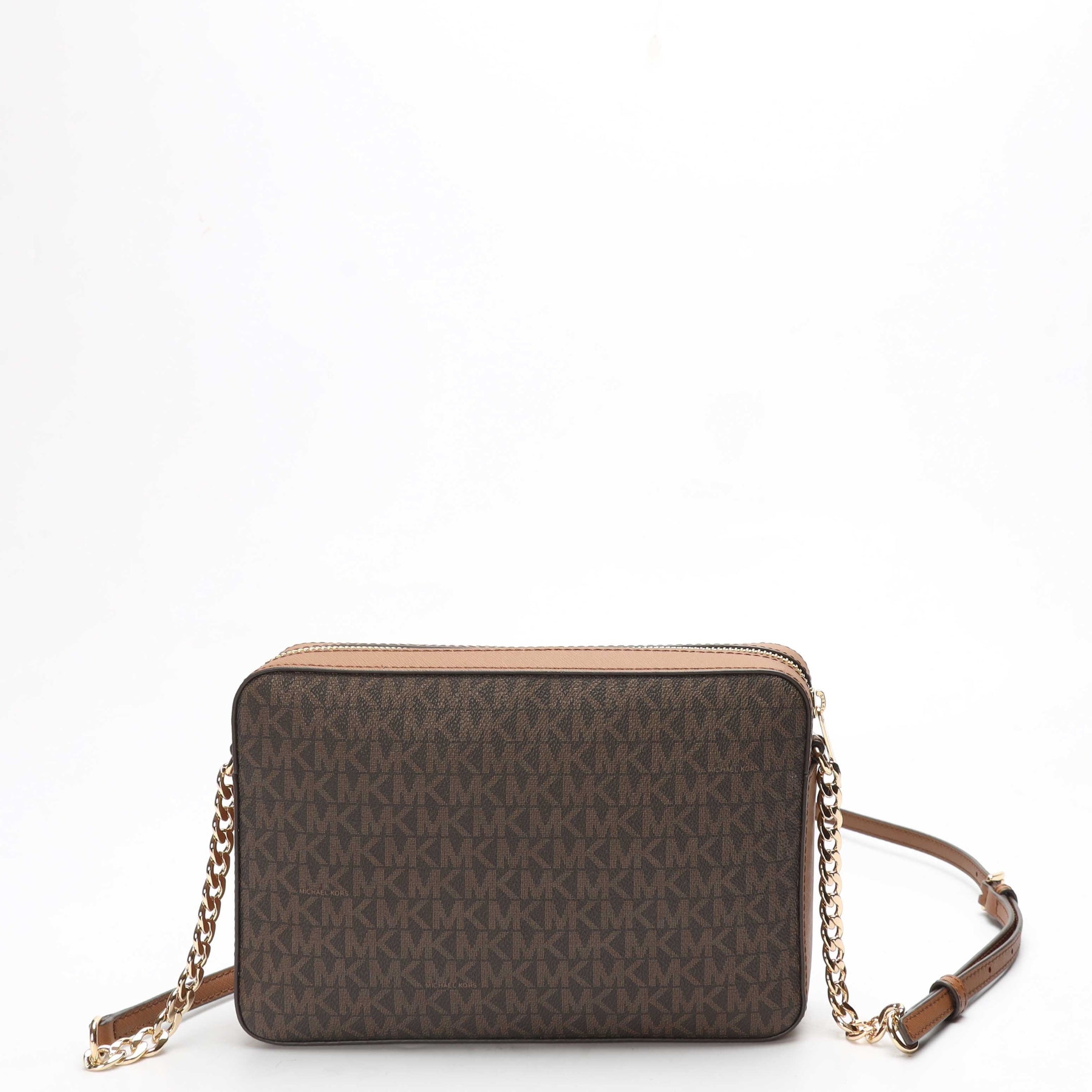 Michael Kors Brown Jet Set Logo Camera Crossbody Bag