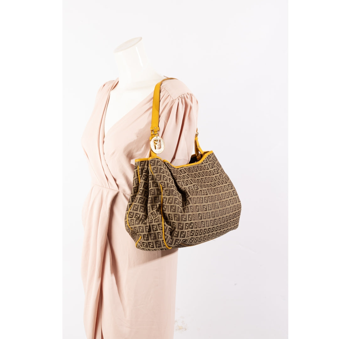 Fendi Zucchino Canvas Hobo Bag