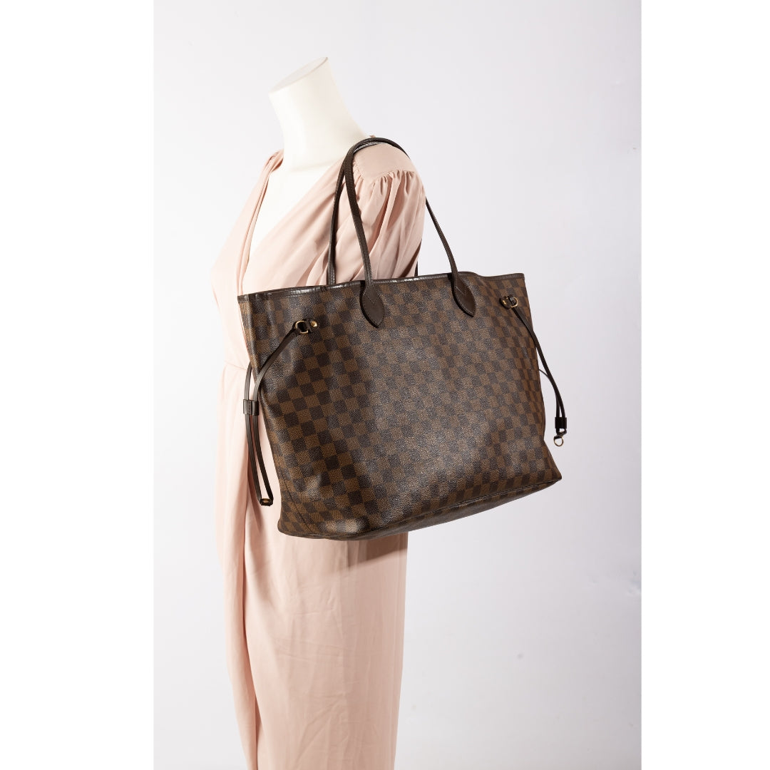 Louis Vuitton Damier Ebene Neverfull GM Tote Bag