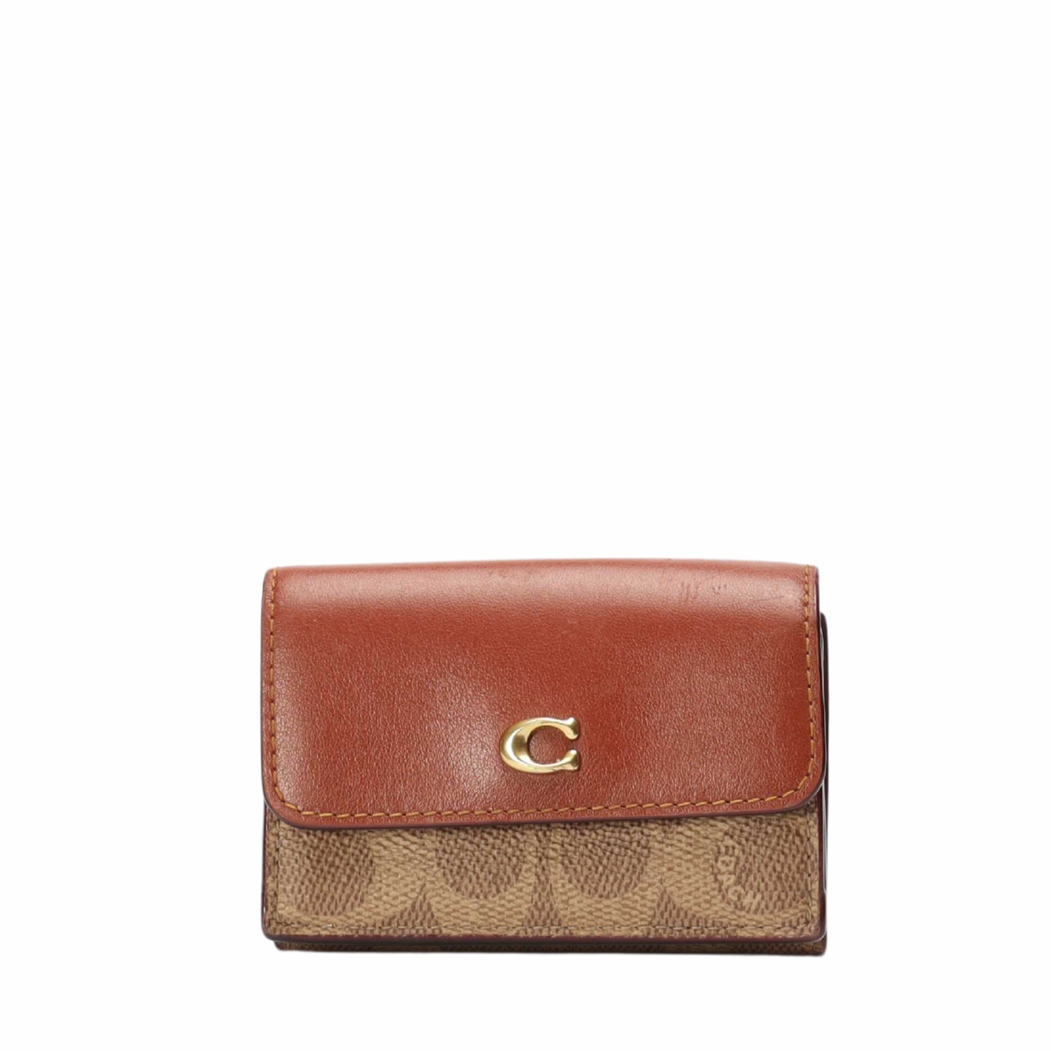 Coach Mila Small Flap Wallet In Signature Canvas