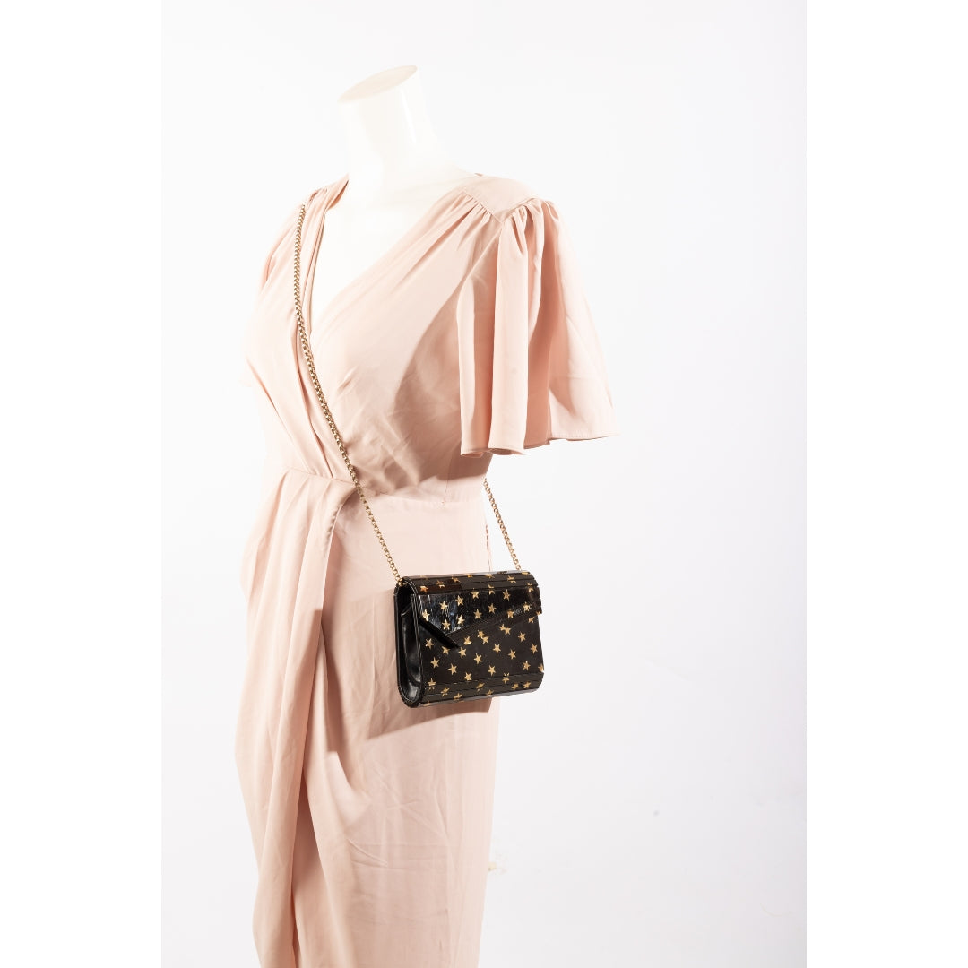 Jimmy Choo Black and Gold Mini Acrylic Crossbody bag