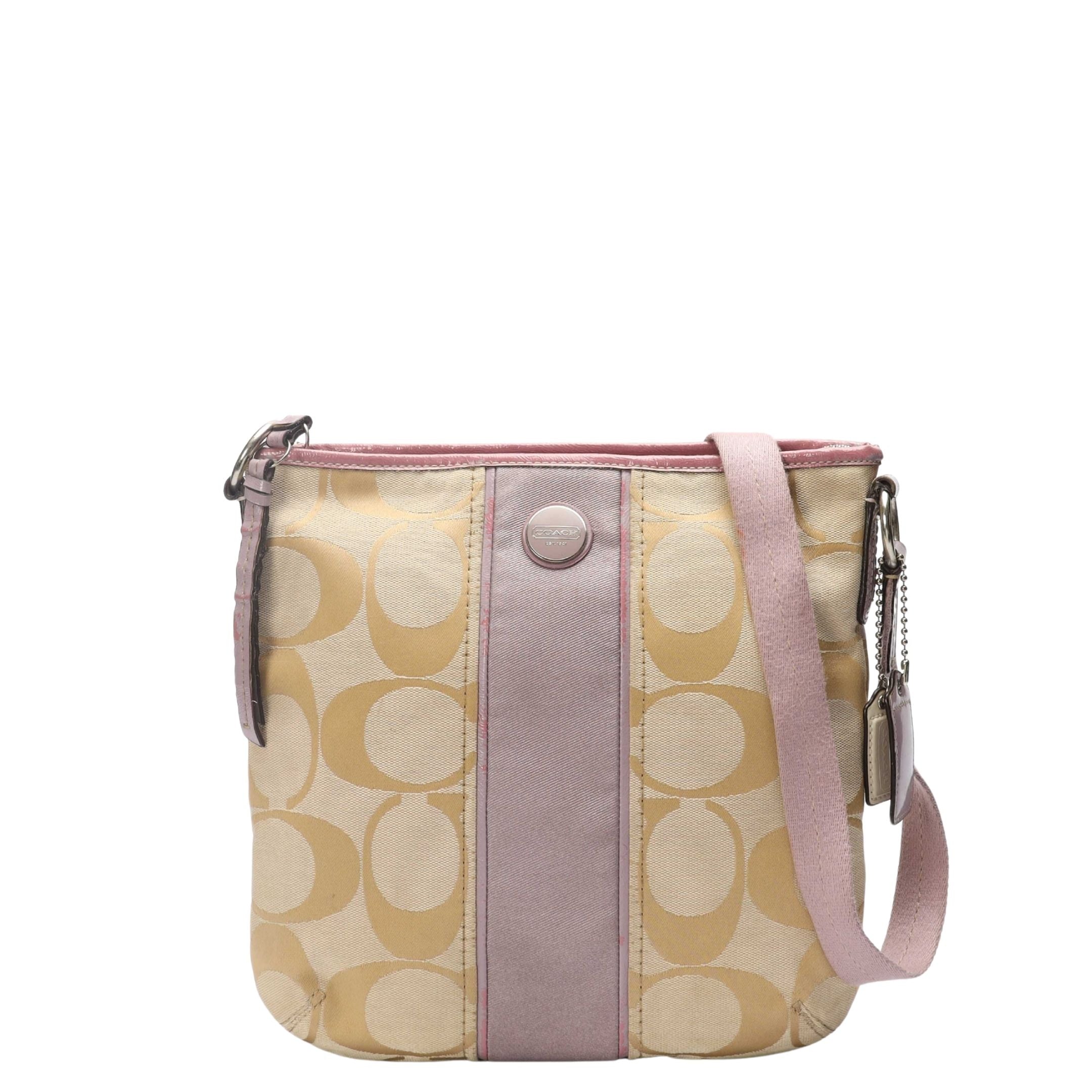Coach Signature Canvas Stripe Crossbody Bag