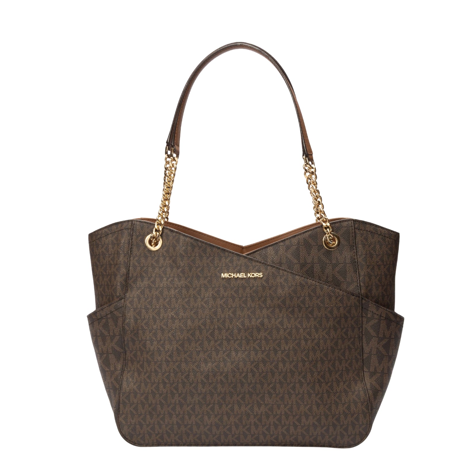 Michael Kors Jet Set Brown Large Logo Tote