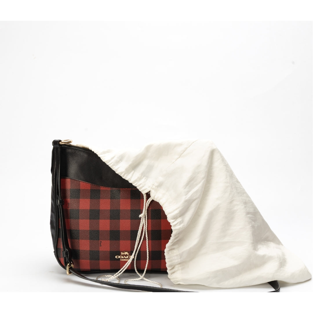 Coach Chaise Red Checkers Canvas Crossbody Bag