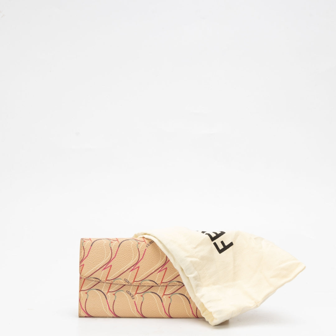 Fendi Bird Canvas Flap Wallet