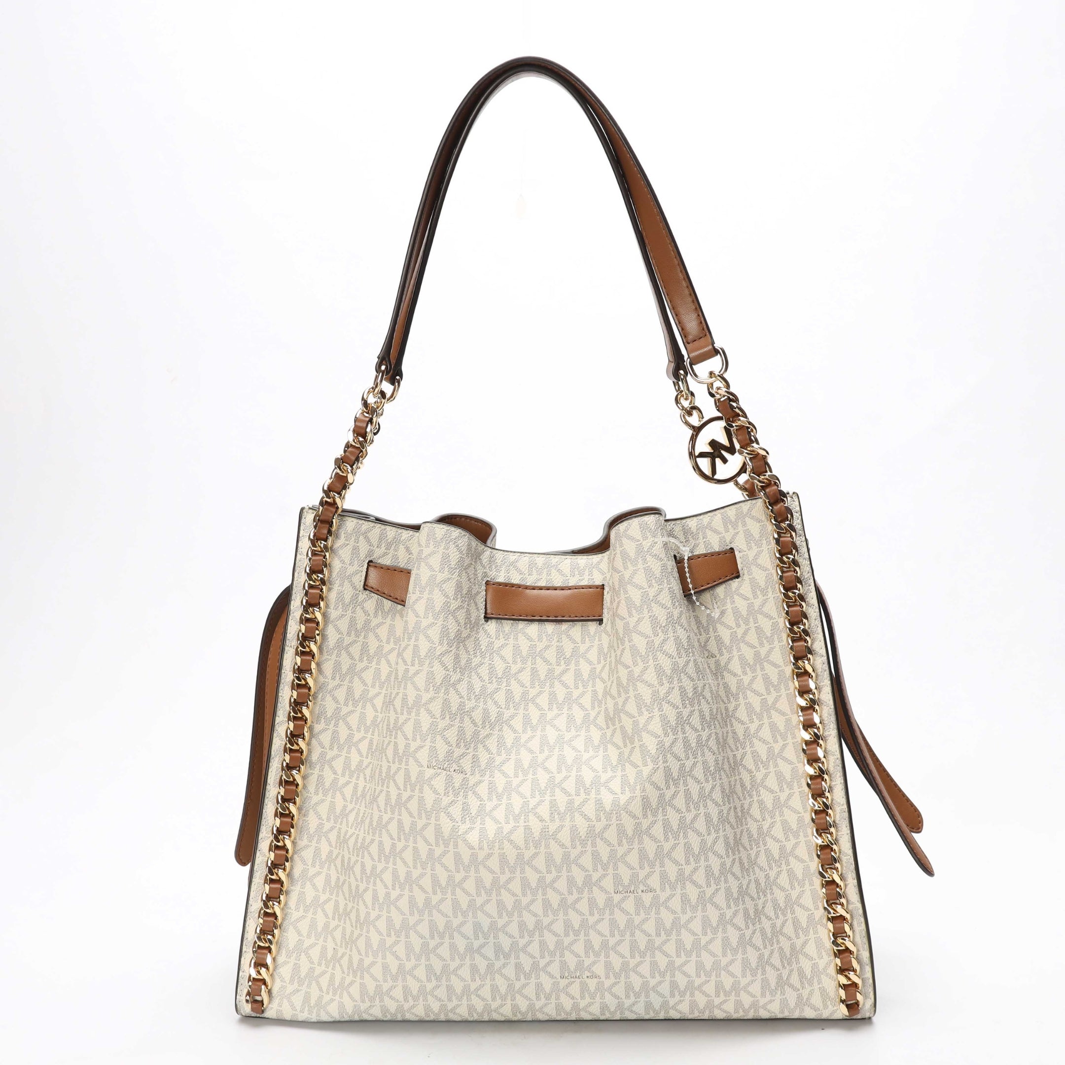 Michael Kors Vanilla Mina Logo Large Shoulder Bag