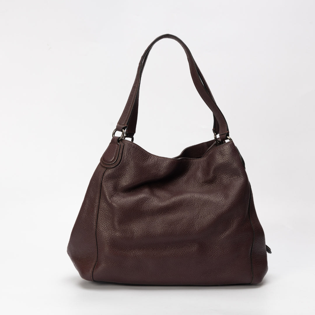 Coach Burgundy Leather Edie Shoulder Bag