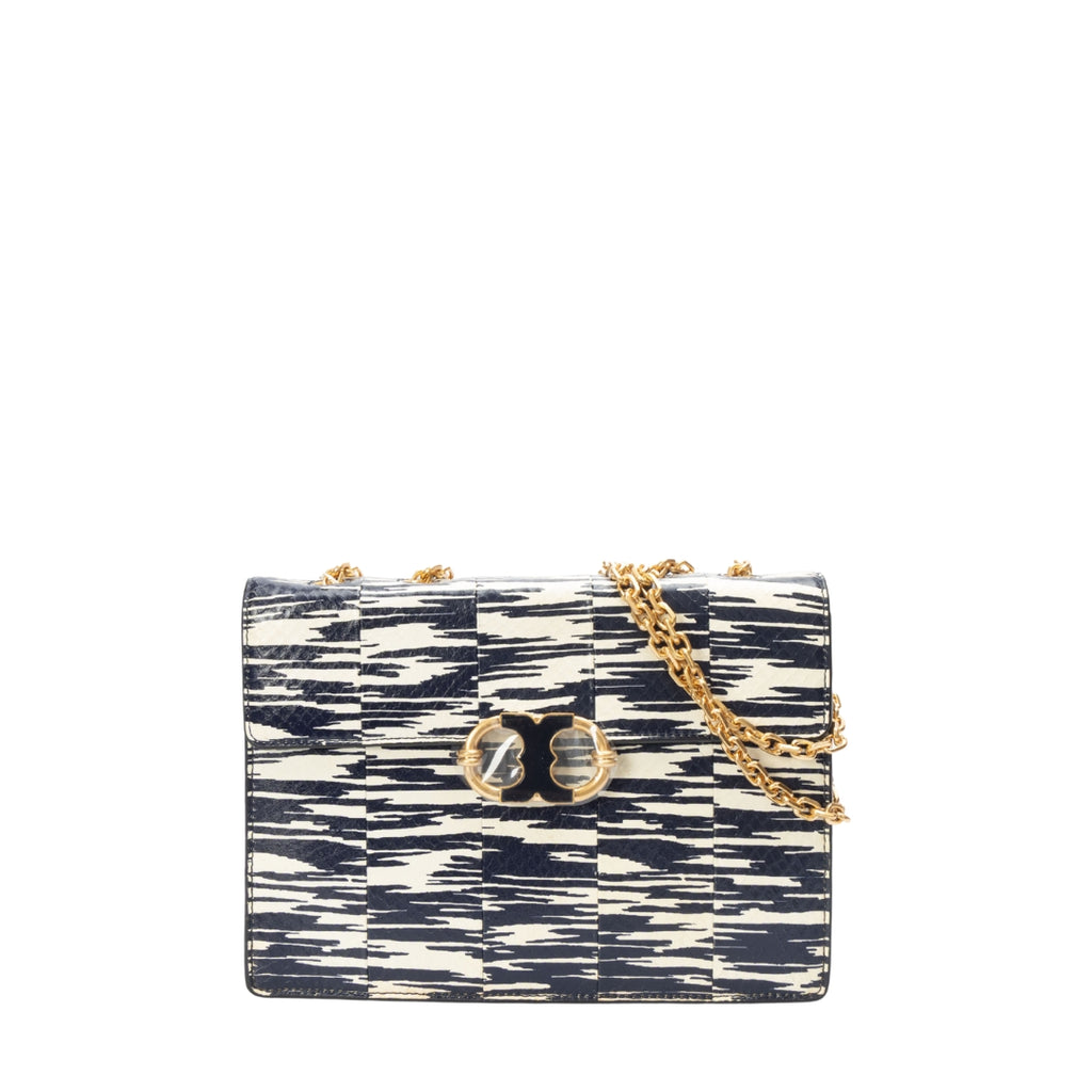 Tory Burch Navy Blue Gemini Link Shoulder Bag