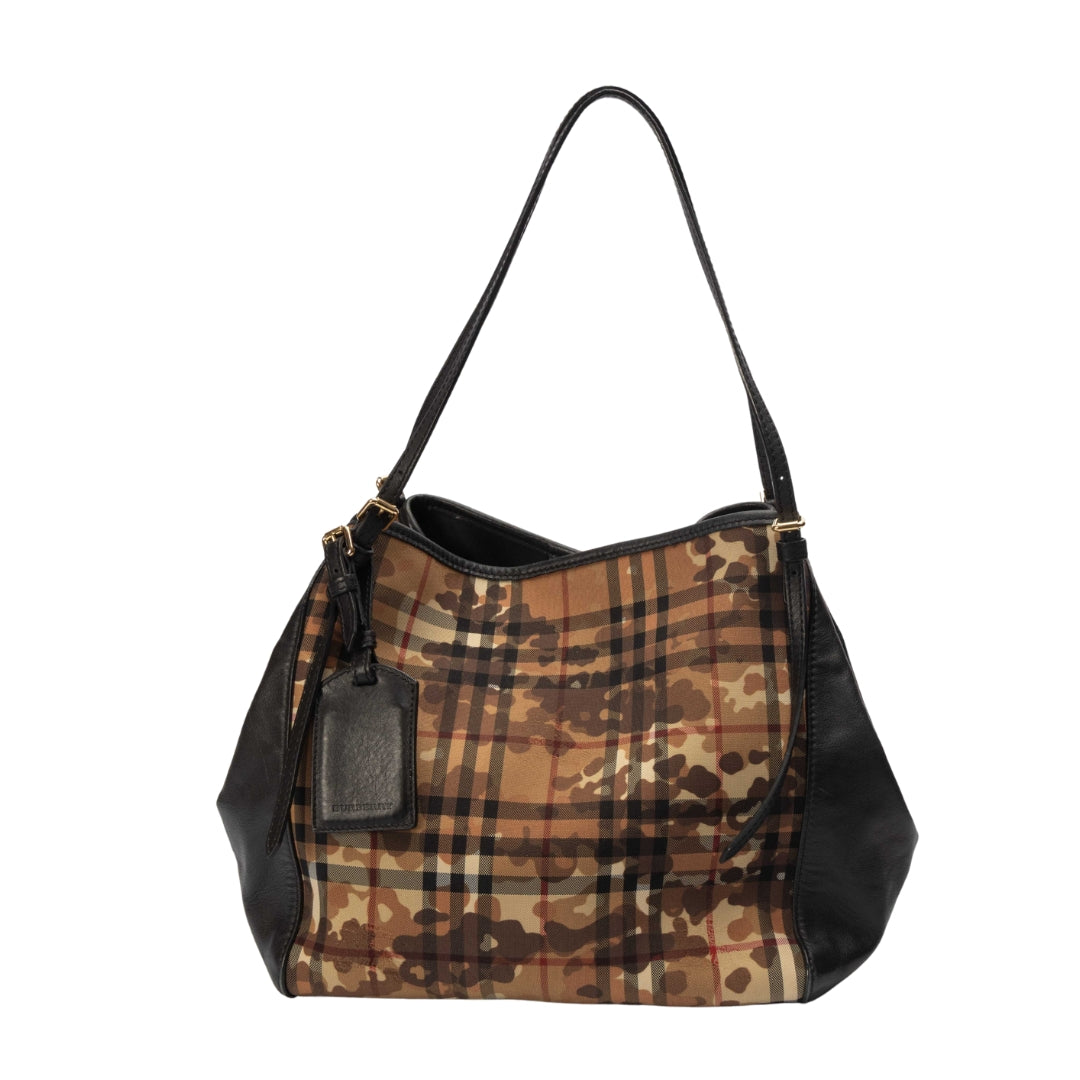 Burberry Black Camouflage Check Canterbury Tote
