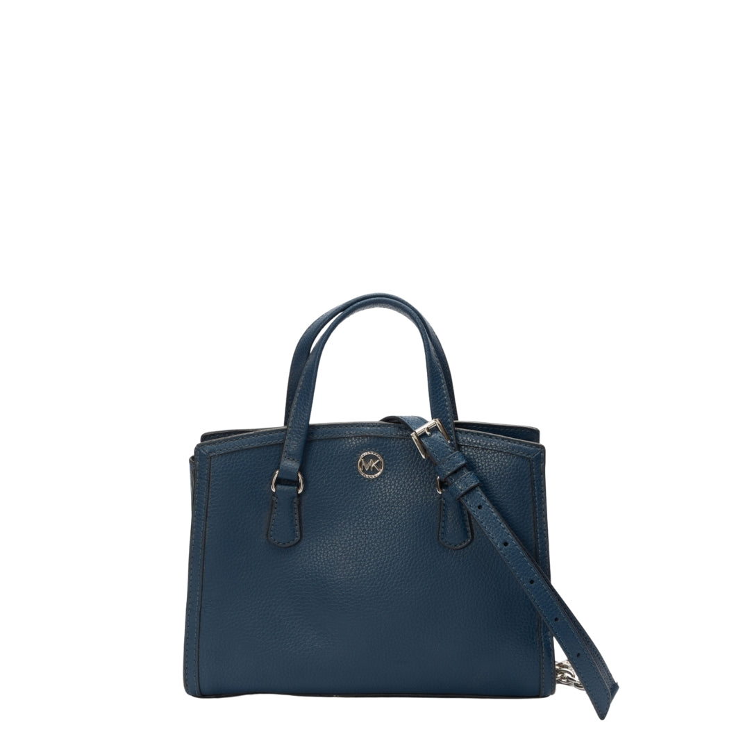 Michael Kors Chantal Pebbled Leather Satchel Bag