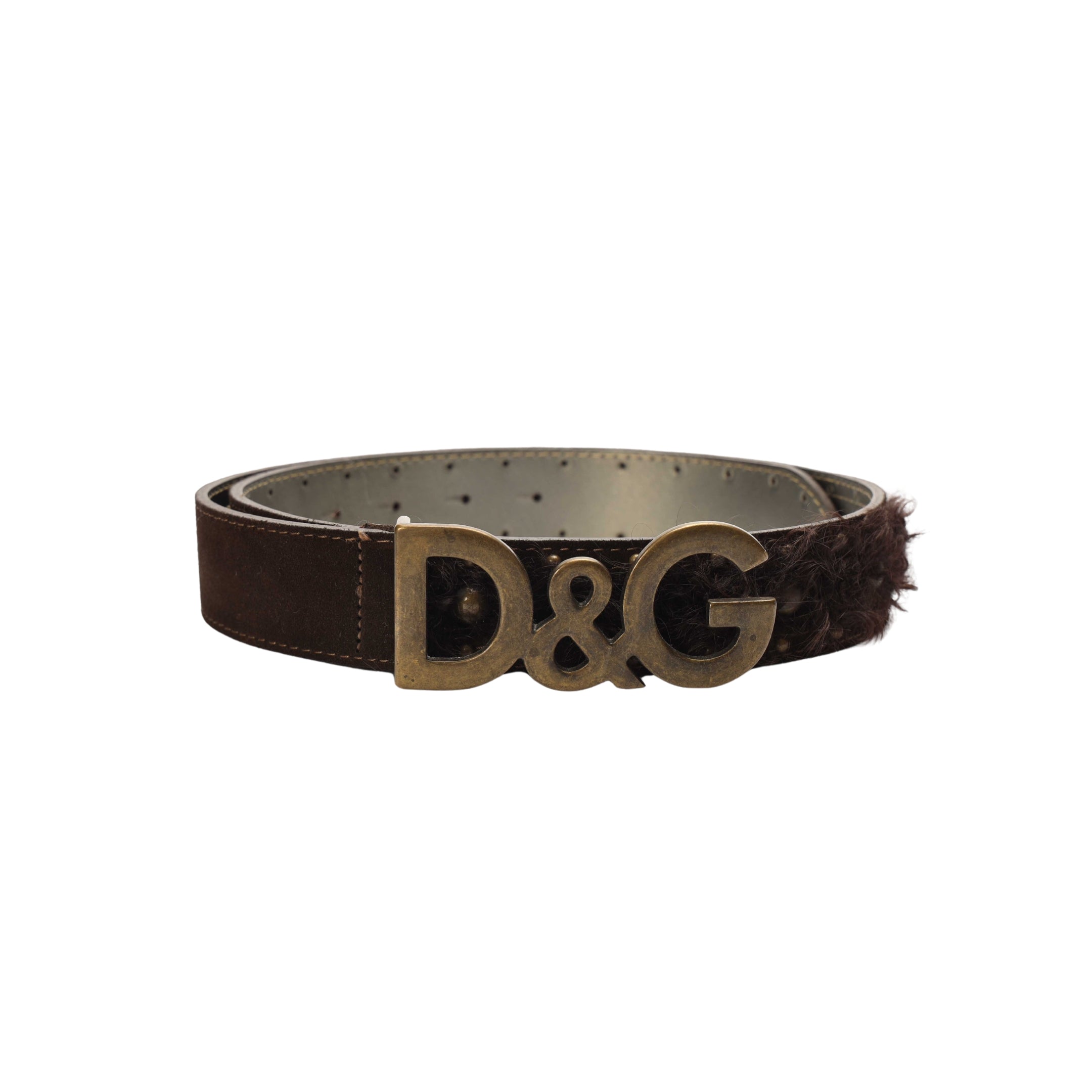 Dolce & Gabbana Brown Studded Belt