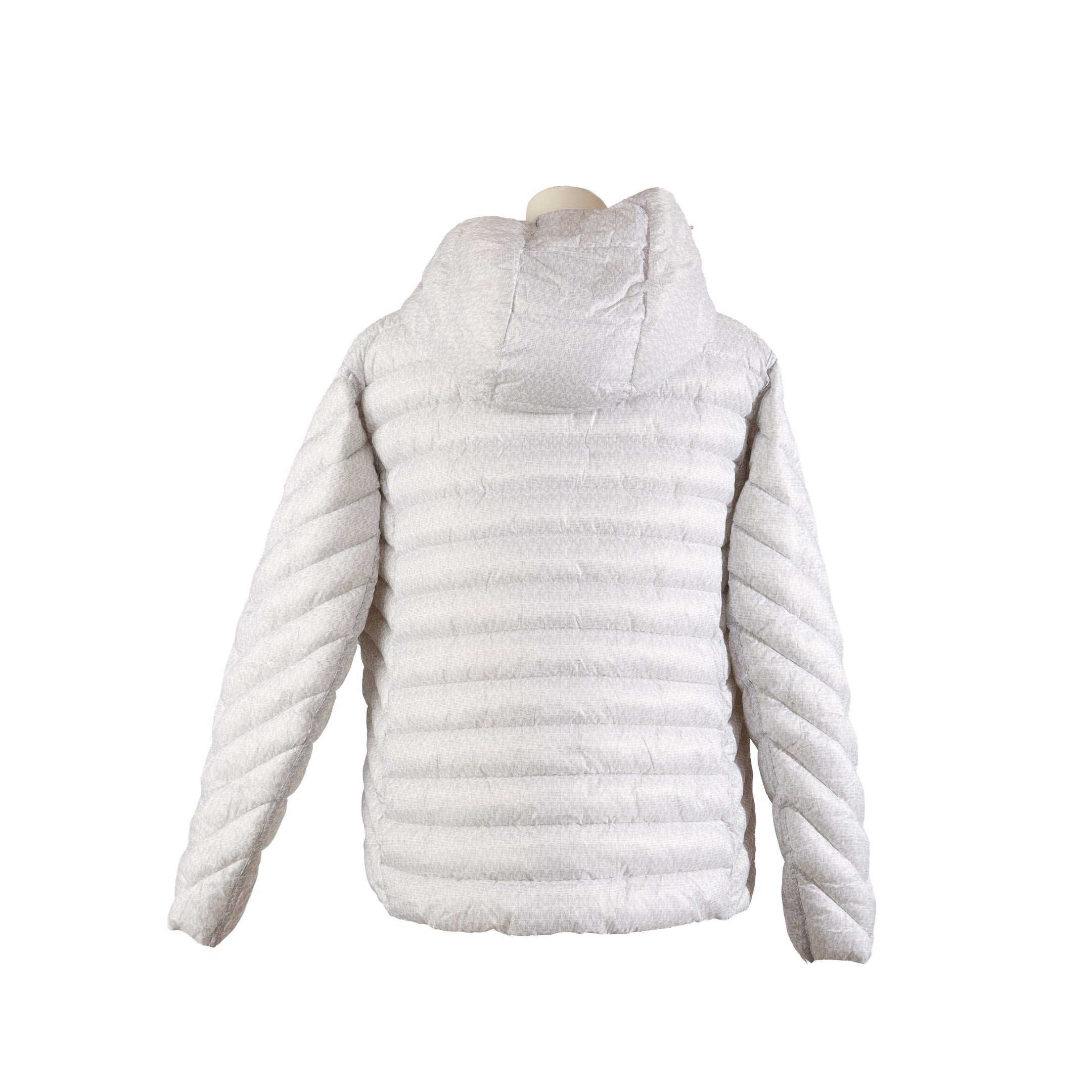 Michael Kors White Reversible Logo Puffer Jacket
