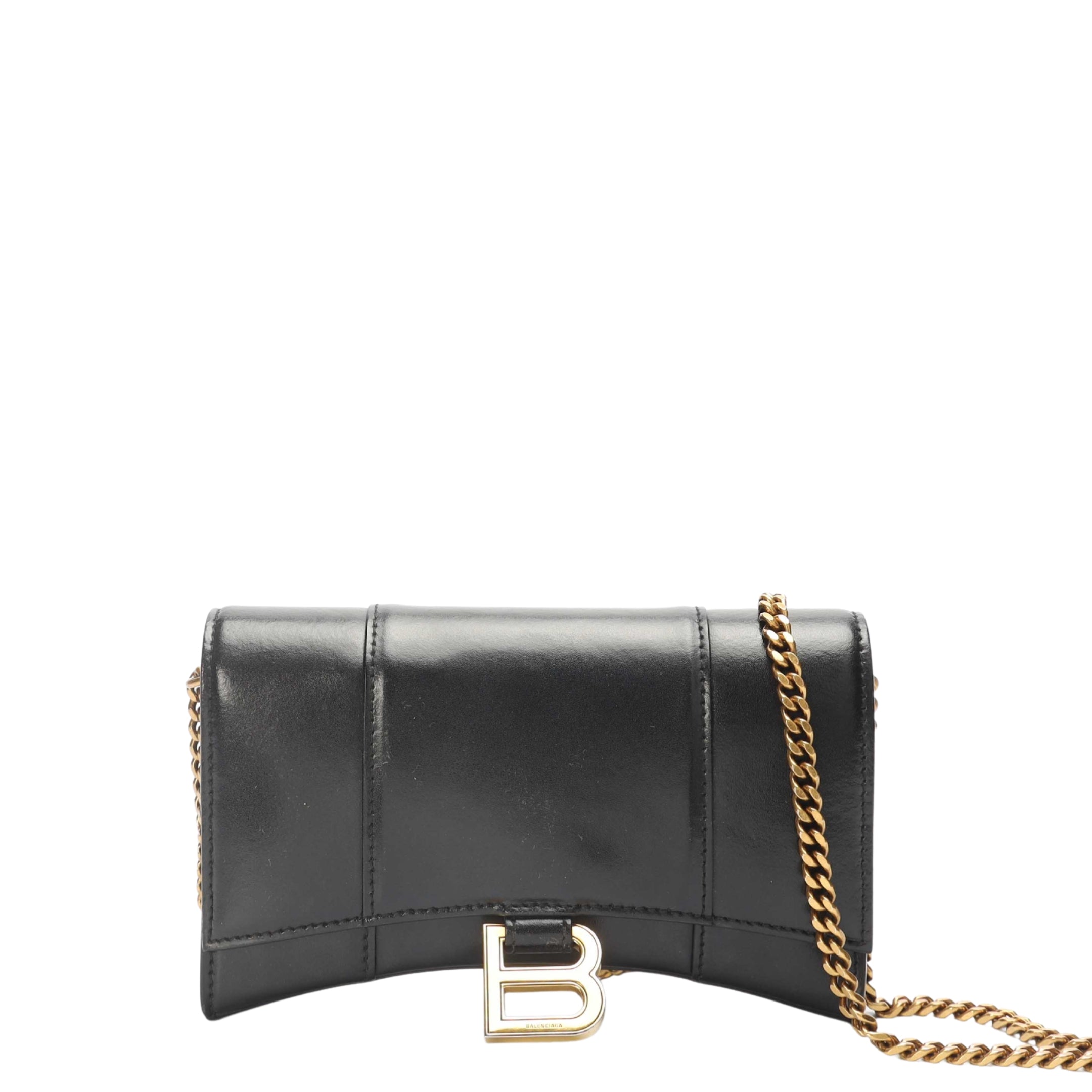 Balenciaga Black Hourglass Chain Crossbody Bag